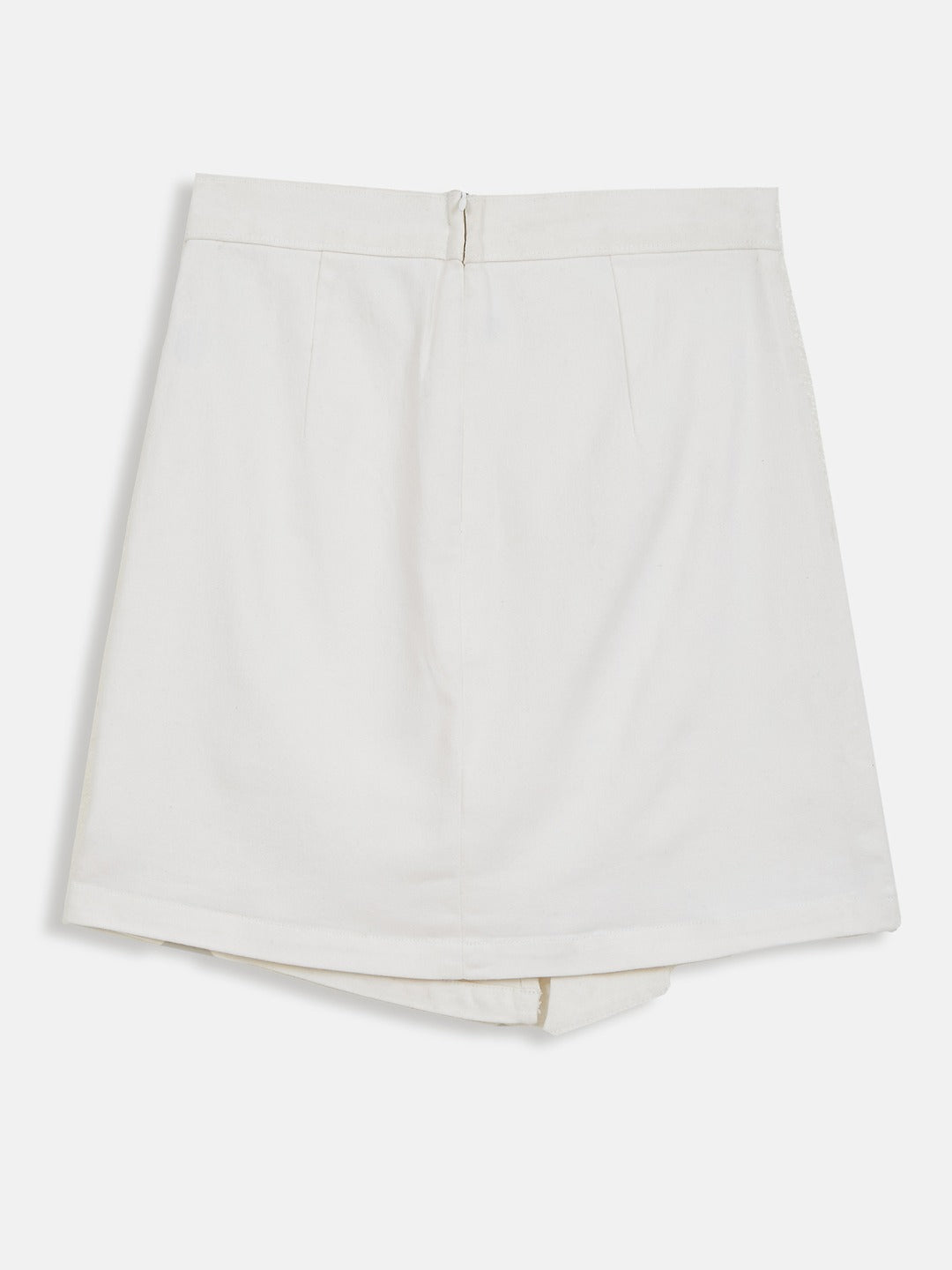 White A-Line Fit High-Rise Clean Look Stretchable Denim Skirts for Girls/Teenagers