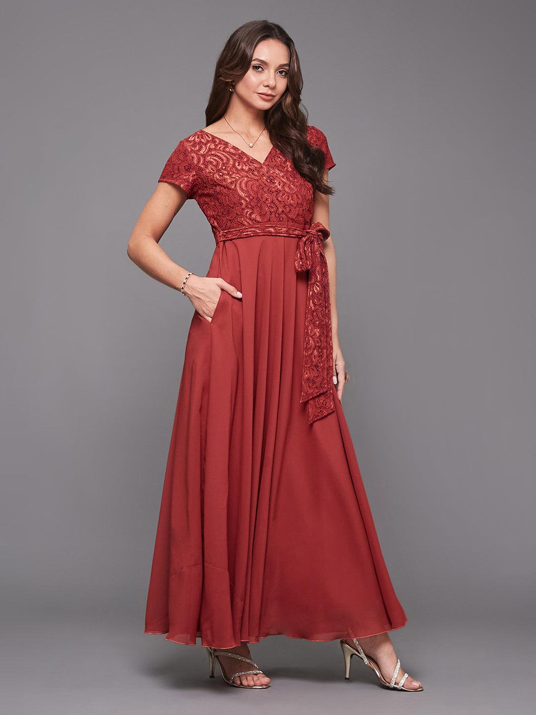 Brick Red dress — Relaxed Fit | Miss Chase