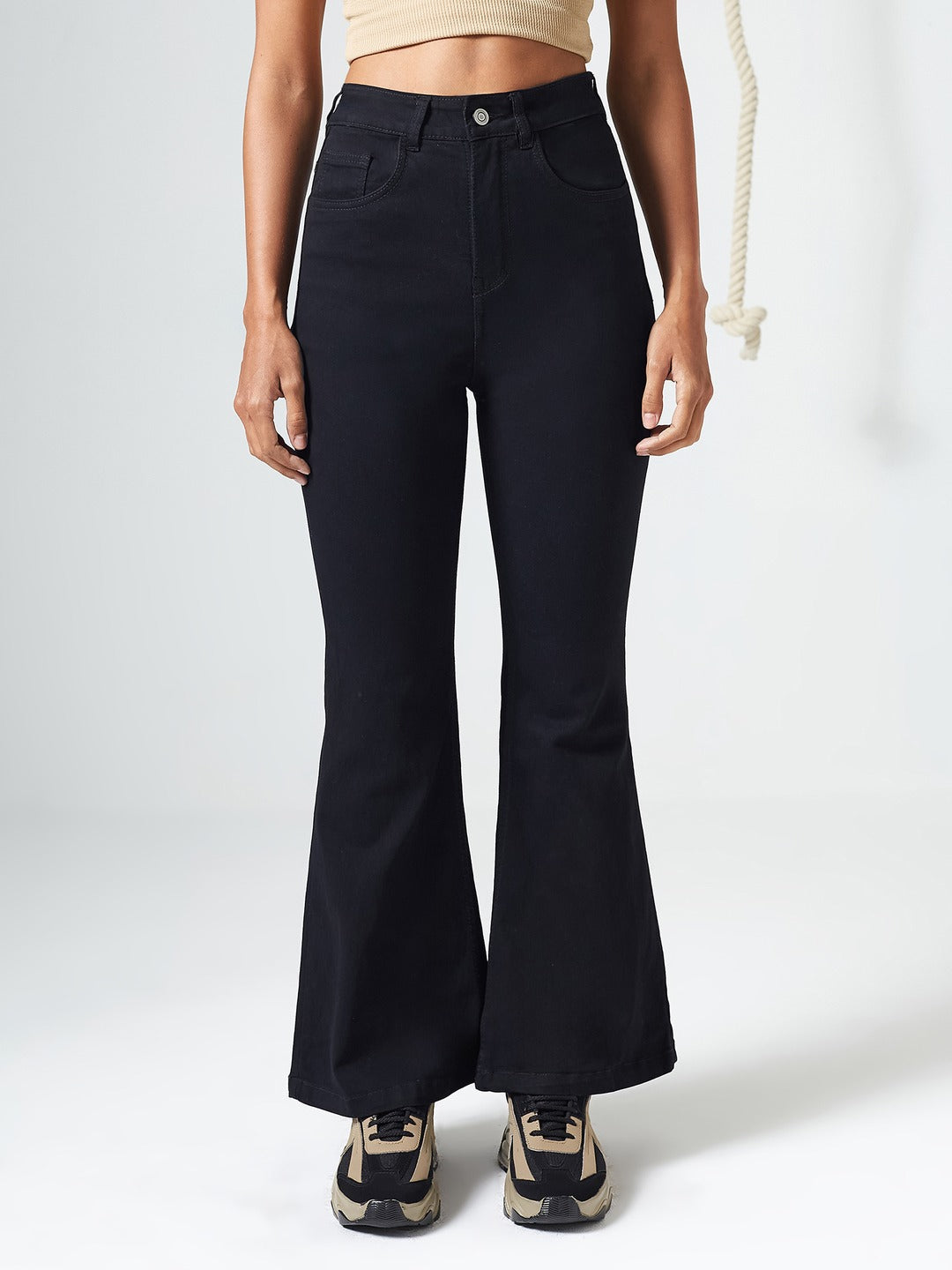 CHASEshape™ Black Bootcut High Rise Clean Look Regular Stretchable Denim Jeans for Women