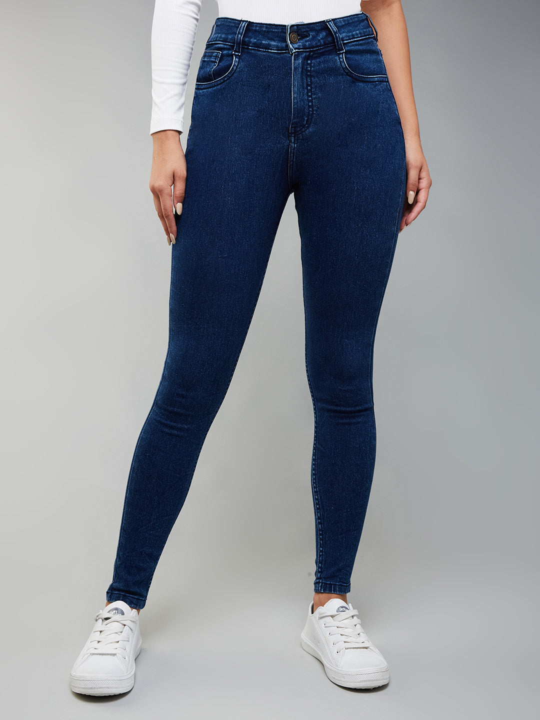 CHASEstretch™ Women's Blue Skinny Fit High Rise Cropped Denim Jeans