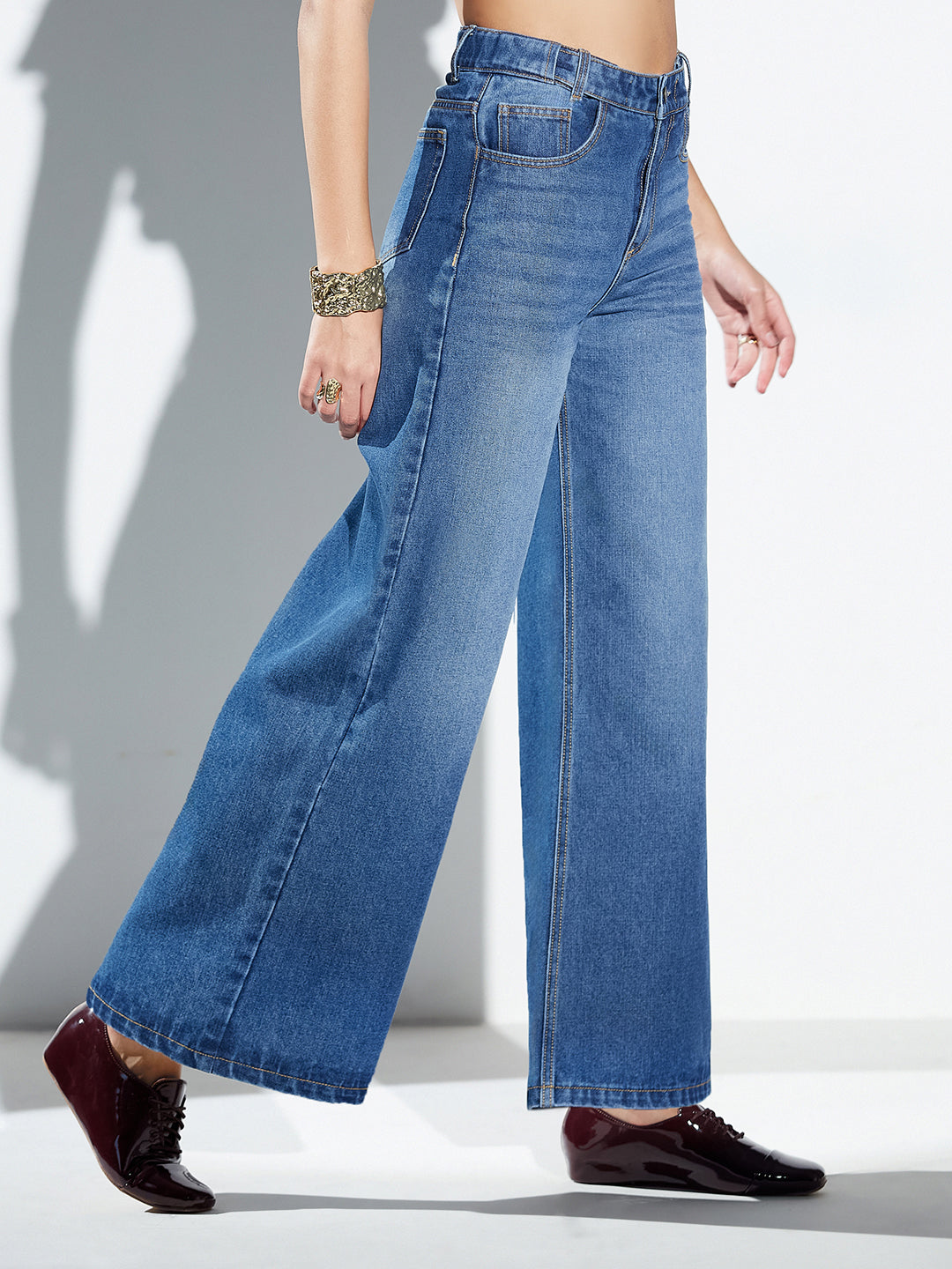 Dark Blue jeans — Wide Leg | Miss Chase