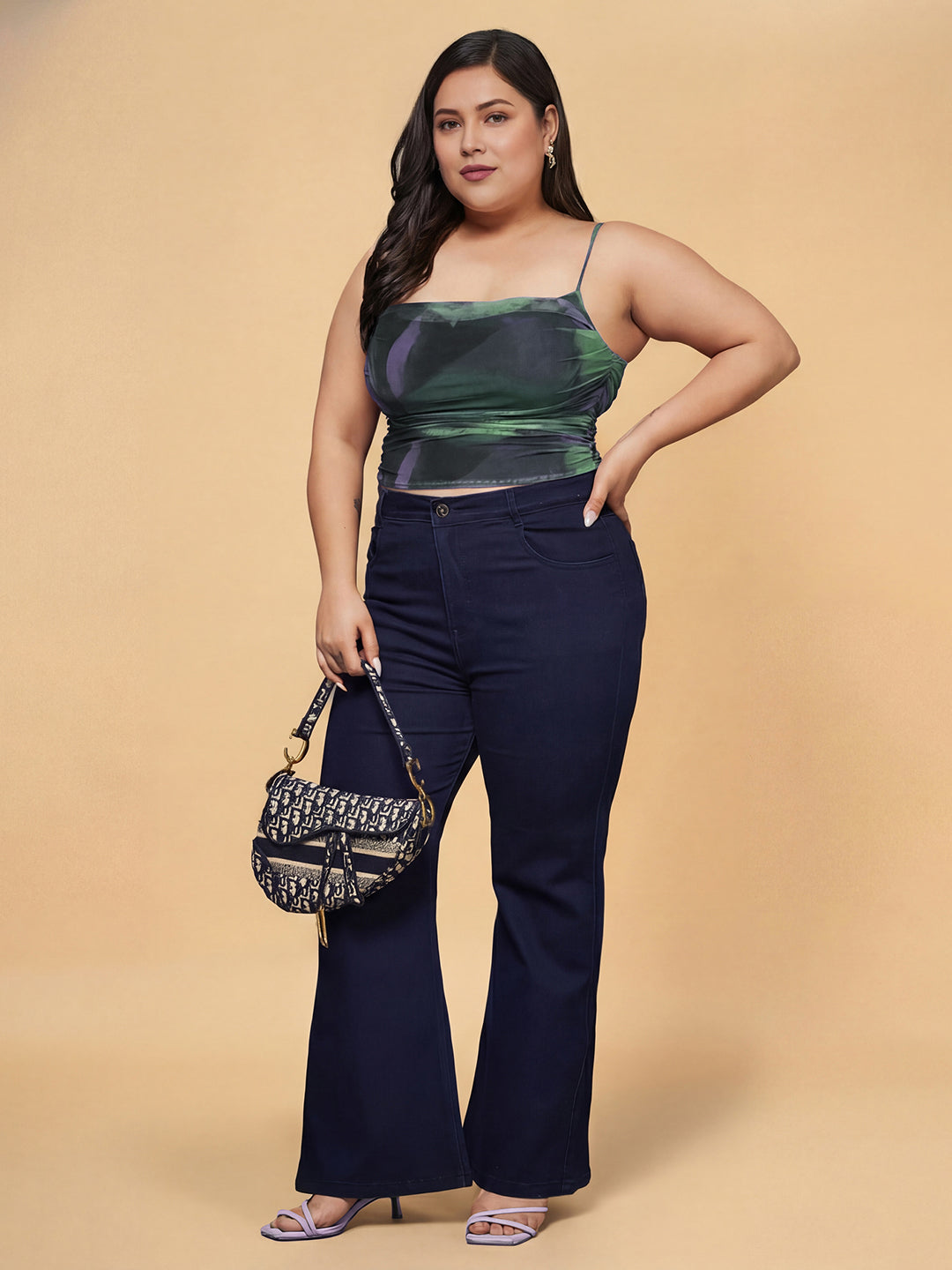 CHASEshape™ Navy Blue Bootcut High Rise Stretchable Denim Jeans for Women