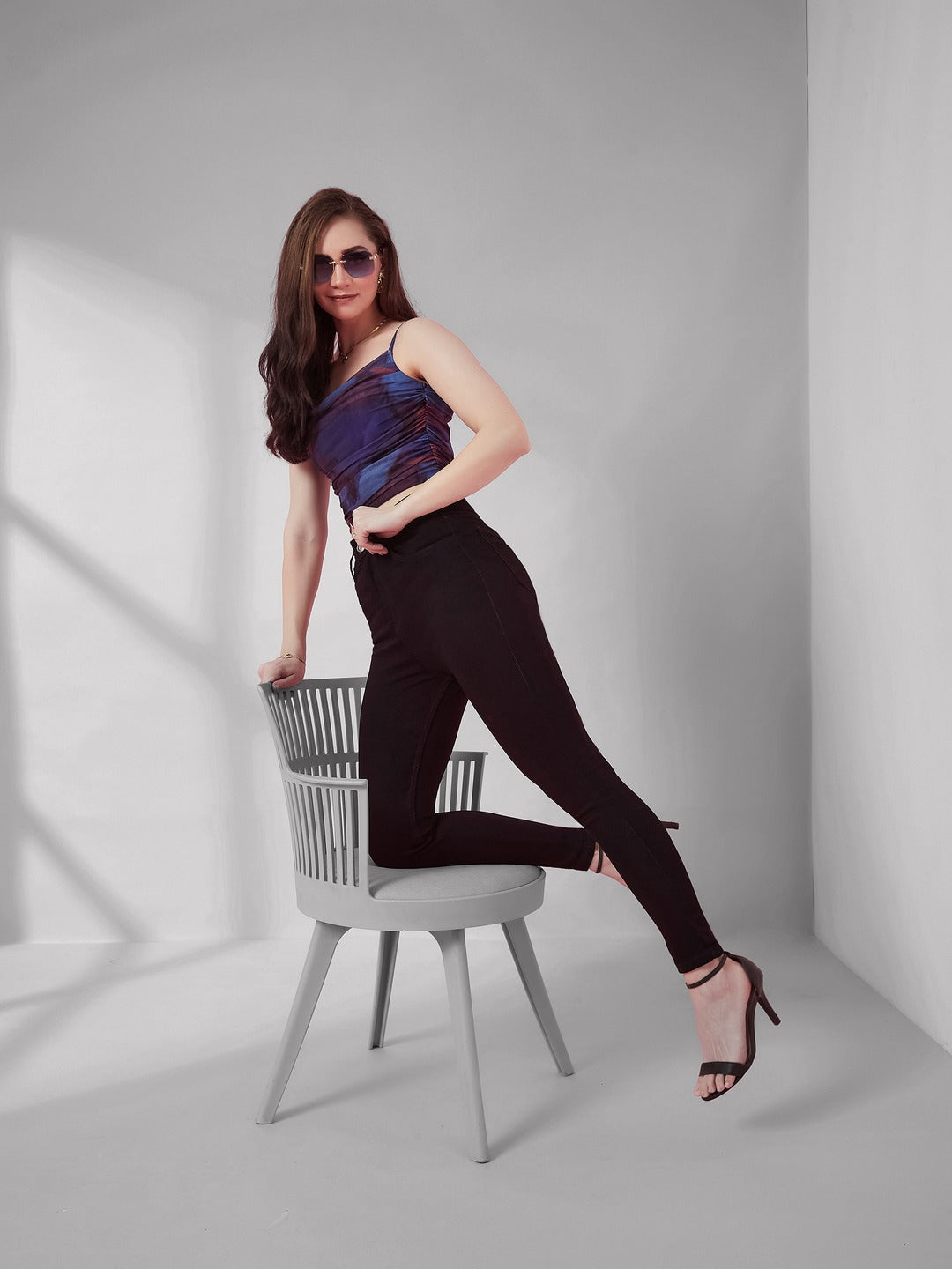 Black Skinny high-rise Regular Stretchable Denim Jeans for Women