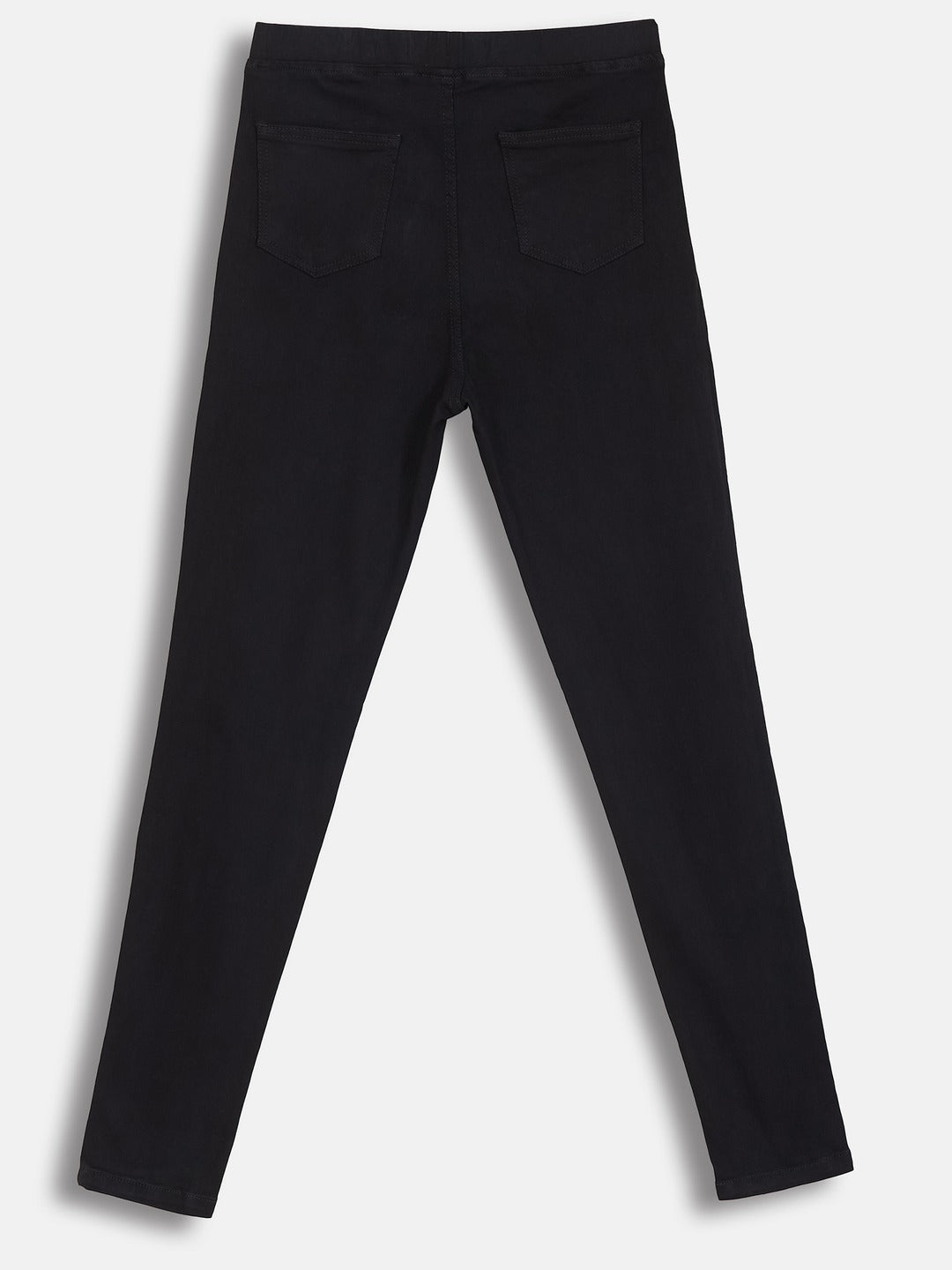 Black Skinny-Fit Denim Jeggings for Girls/Teenagers