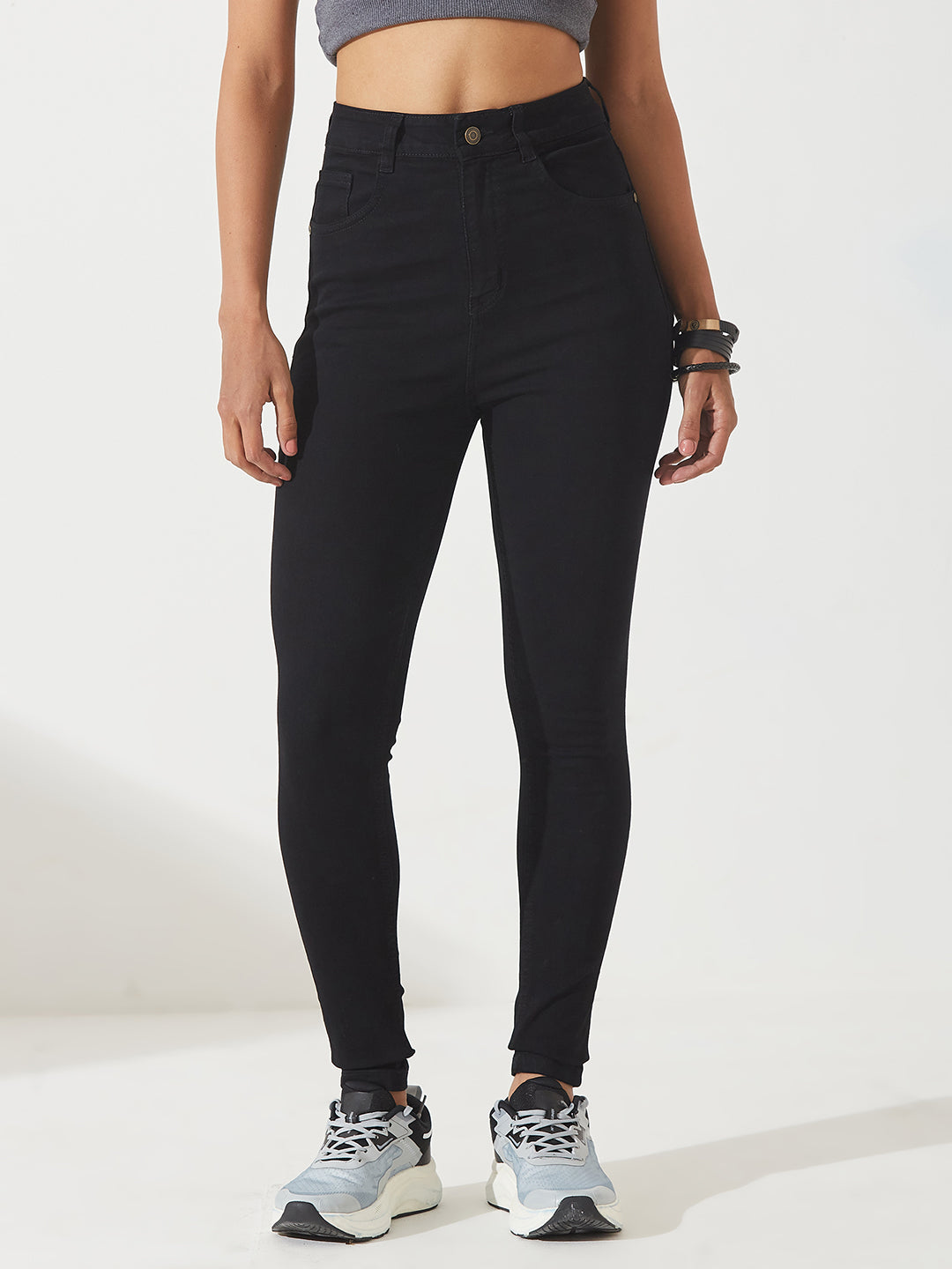 Women's Black Skinny High-Rise Stretchable Denim Jeans