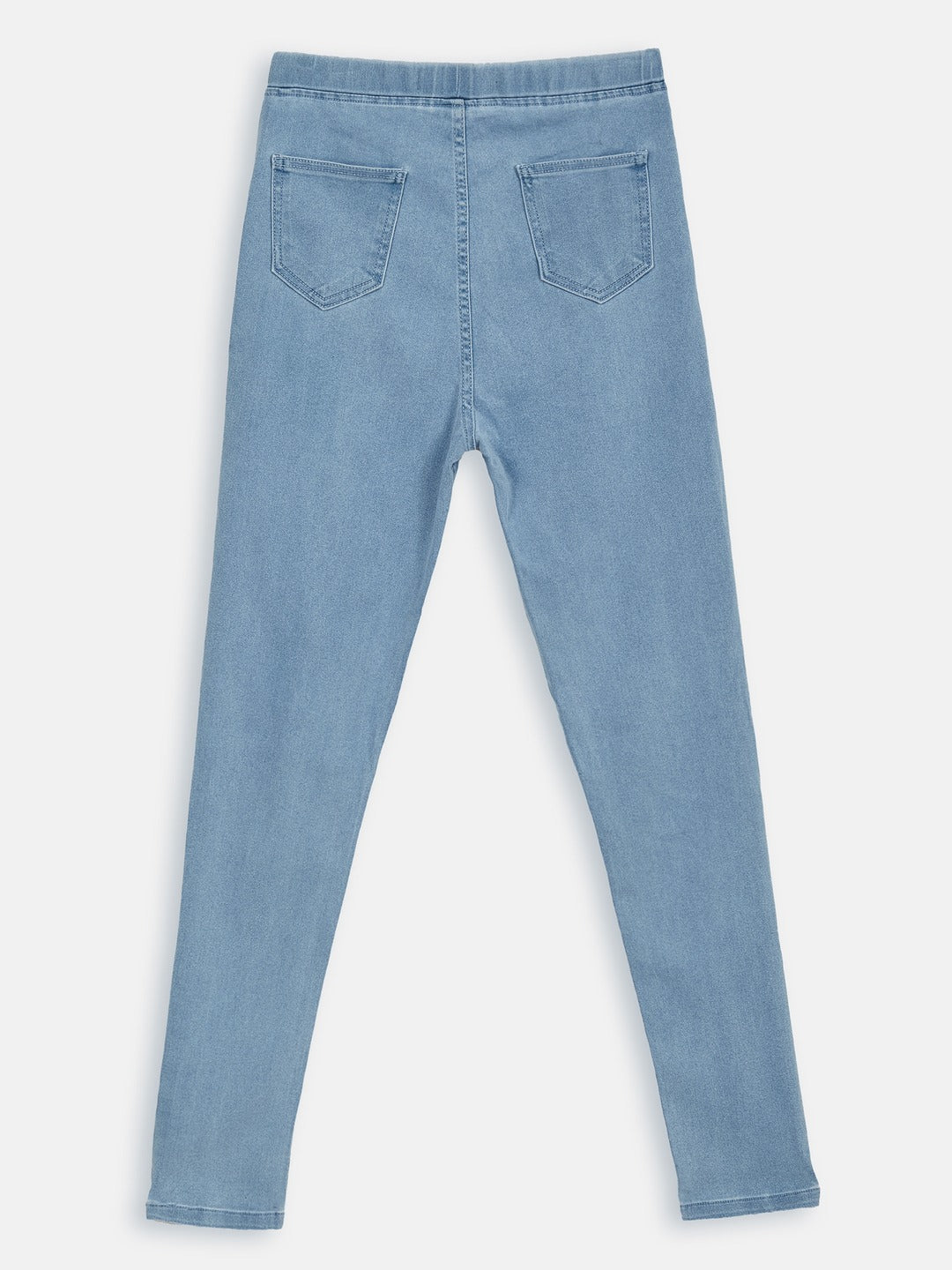 Ice Blue Skinny-Fit Stretchable Denim Jeggings for Girls/Teenagers