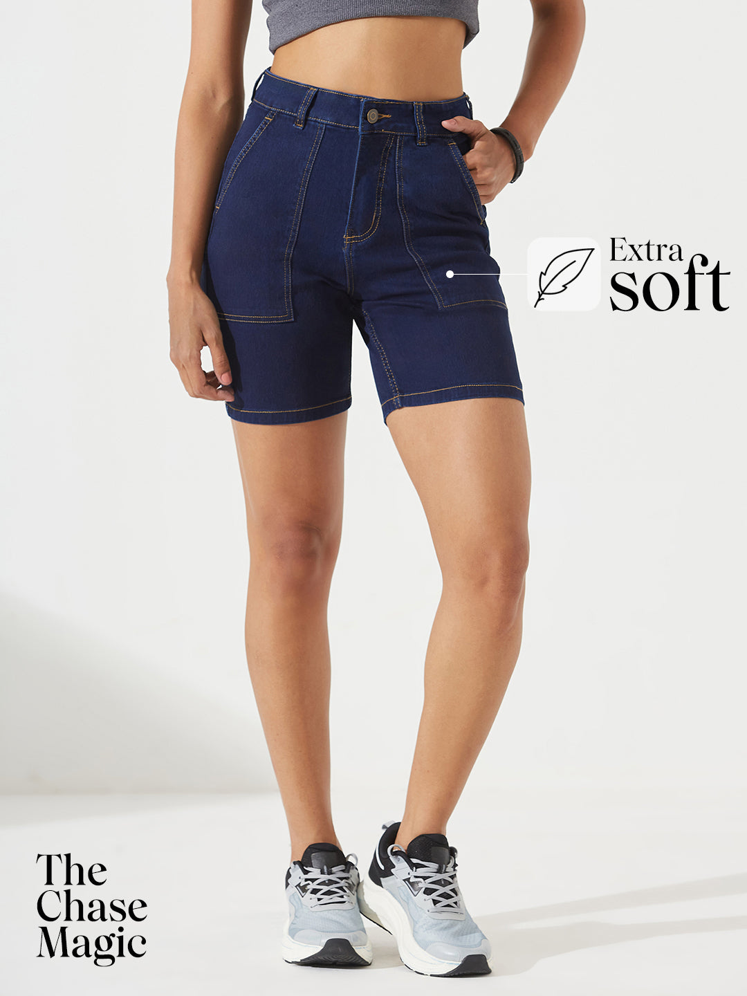 Dolce Crudo Navy Blue High-Rise Regular denim for Women