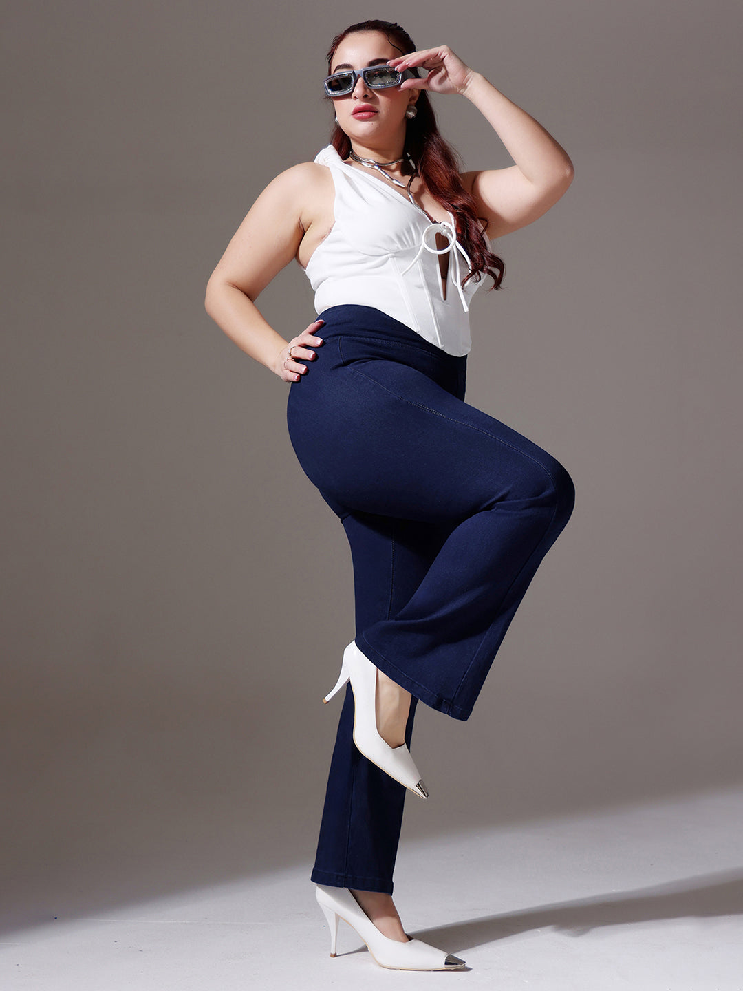 CHASEshape™ Light-Shaping Pull-Up Bootcut High-Rise Navy Blue Jeans