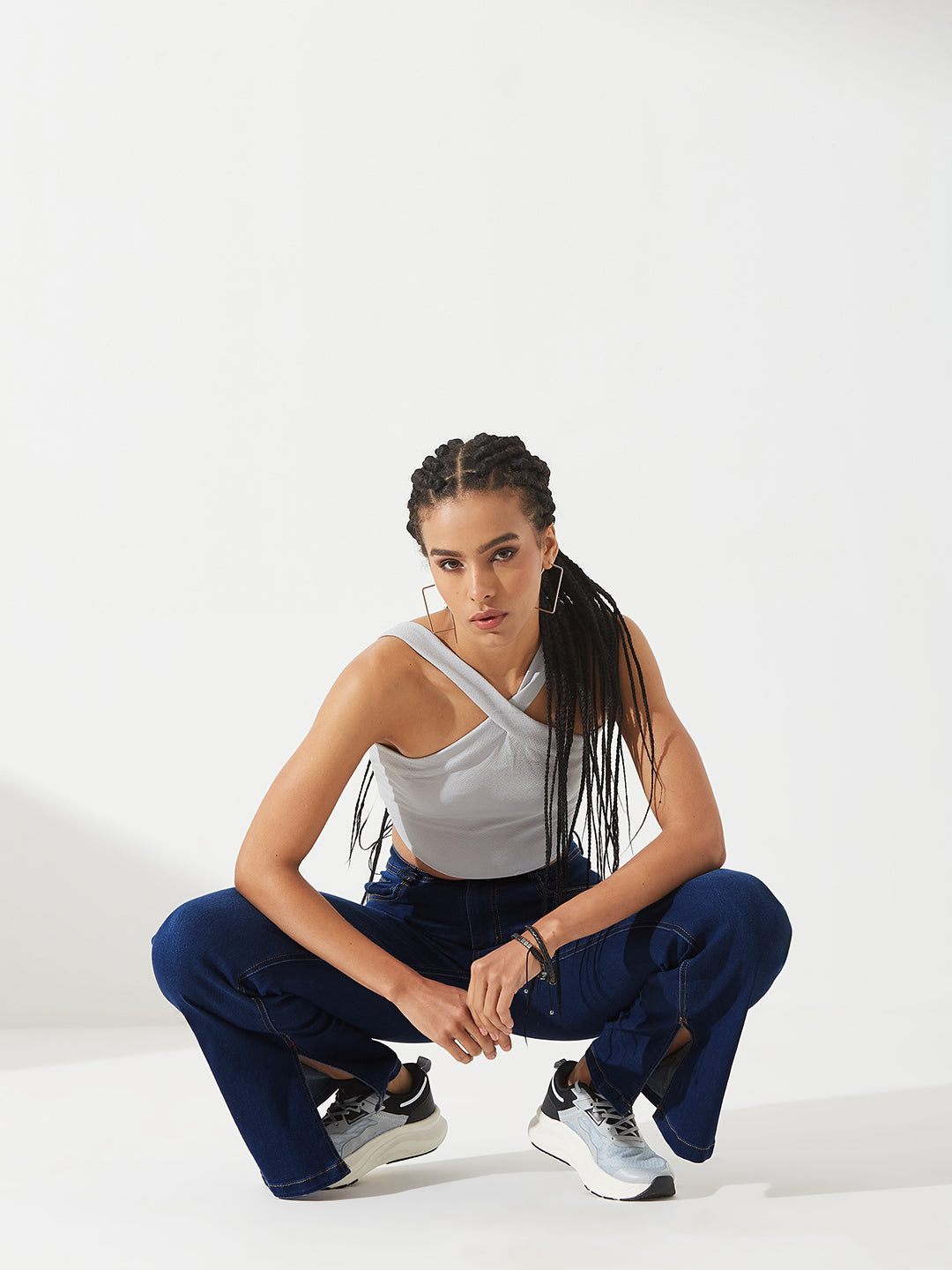 Blue Bootcut Mid-Rise Denim Stretchable Jeans For Women