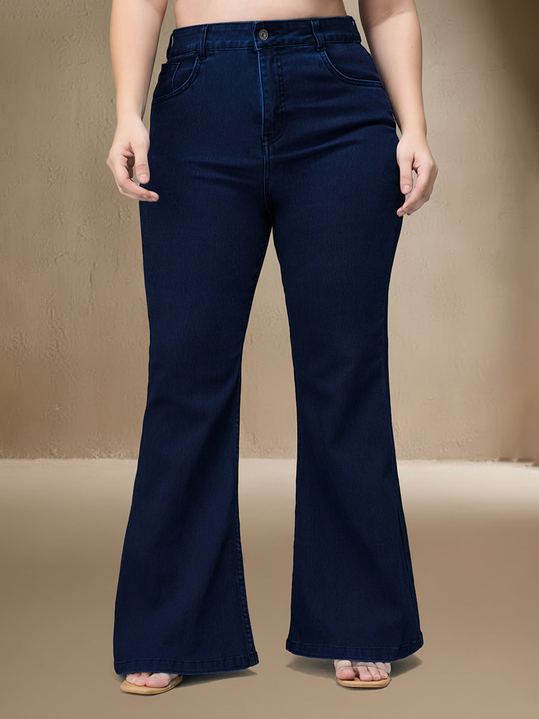 CHASEshape™ Navy Blue Bootcut High Rise Stretchable Denim Jeans for Women
