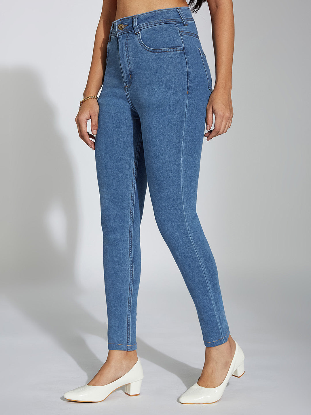 24/7 Comfort Blue Skinny High-Rise Cropped Denim Jeans