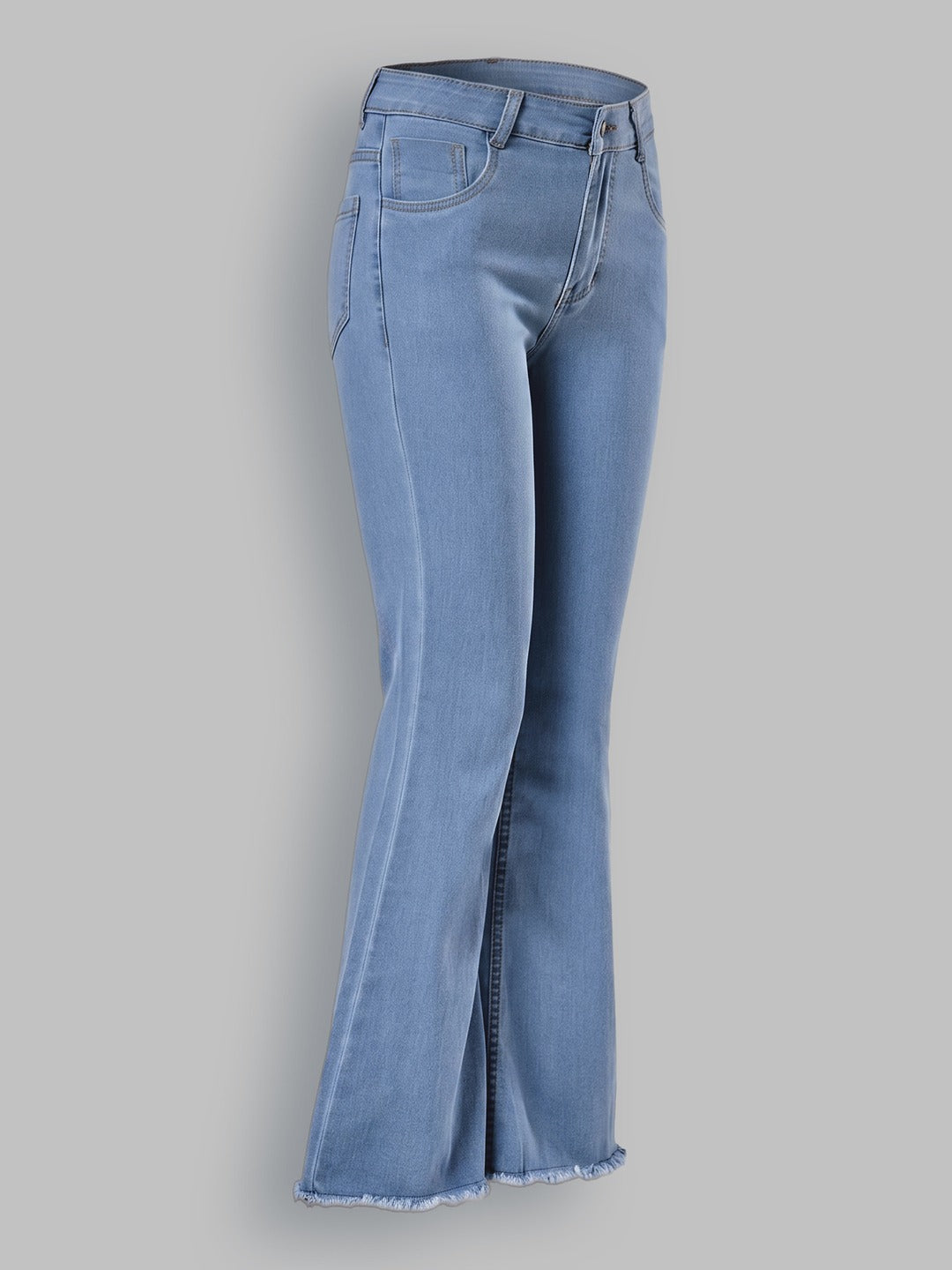 Light Blue Bootcut High rise Stretchable Denim Jeans for Women