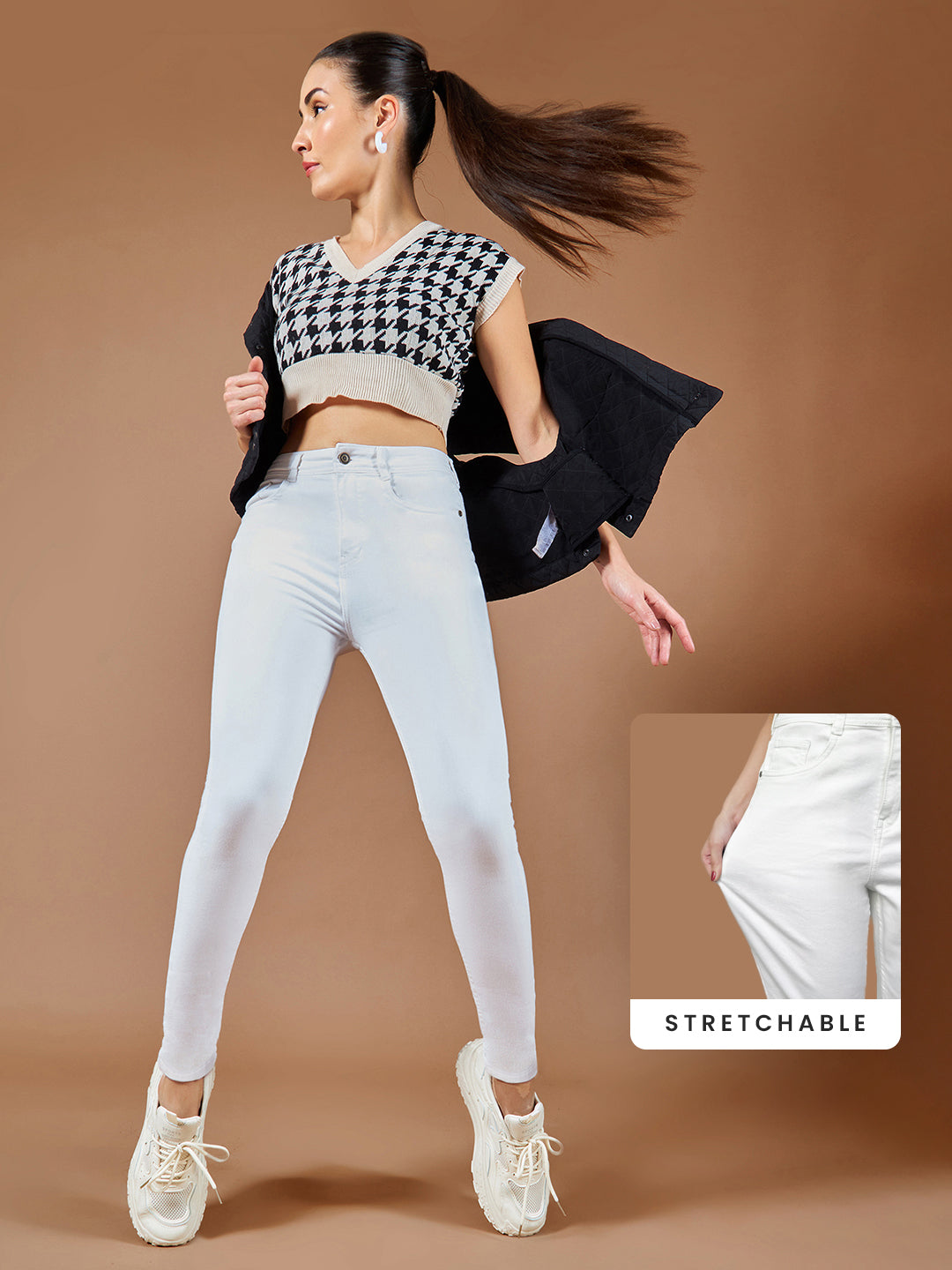 CHASEstretch™ White Skinny High-Rise Bleached Denim Jeans