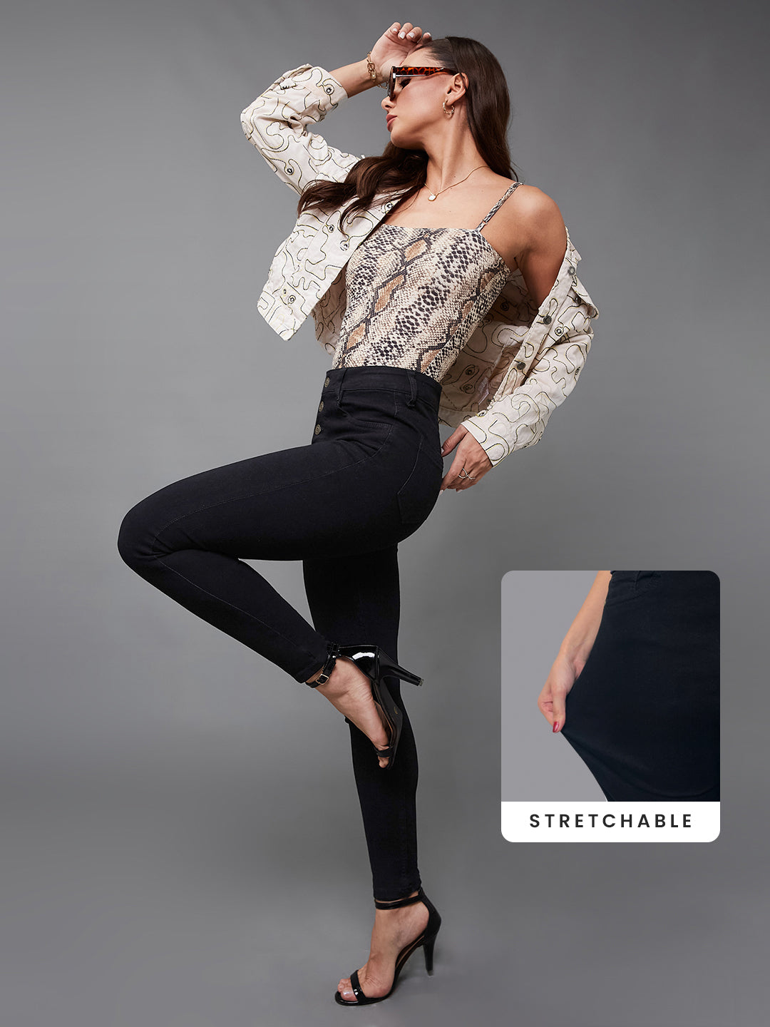 CHASEstretch™ Black Skinny-Fit High-Rise Denim Jeans