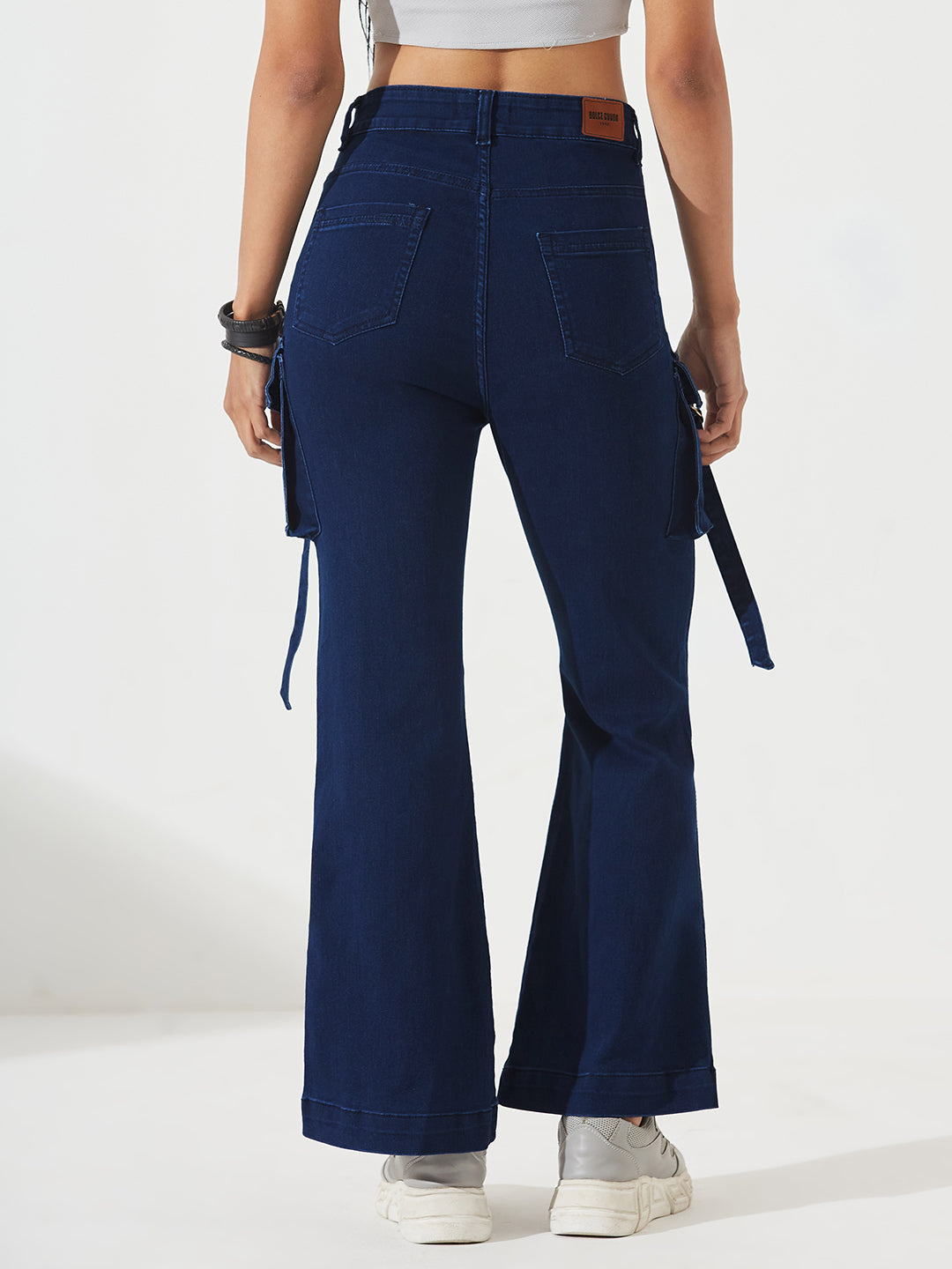 CHASEstretch™ Navy-Blue Bootcut High-Rise Regular Denim Jeans for Women