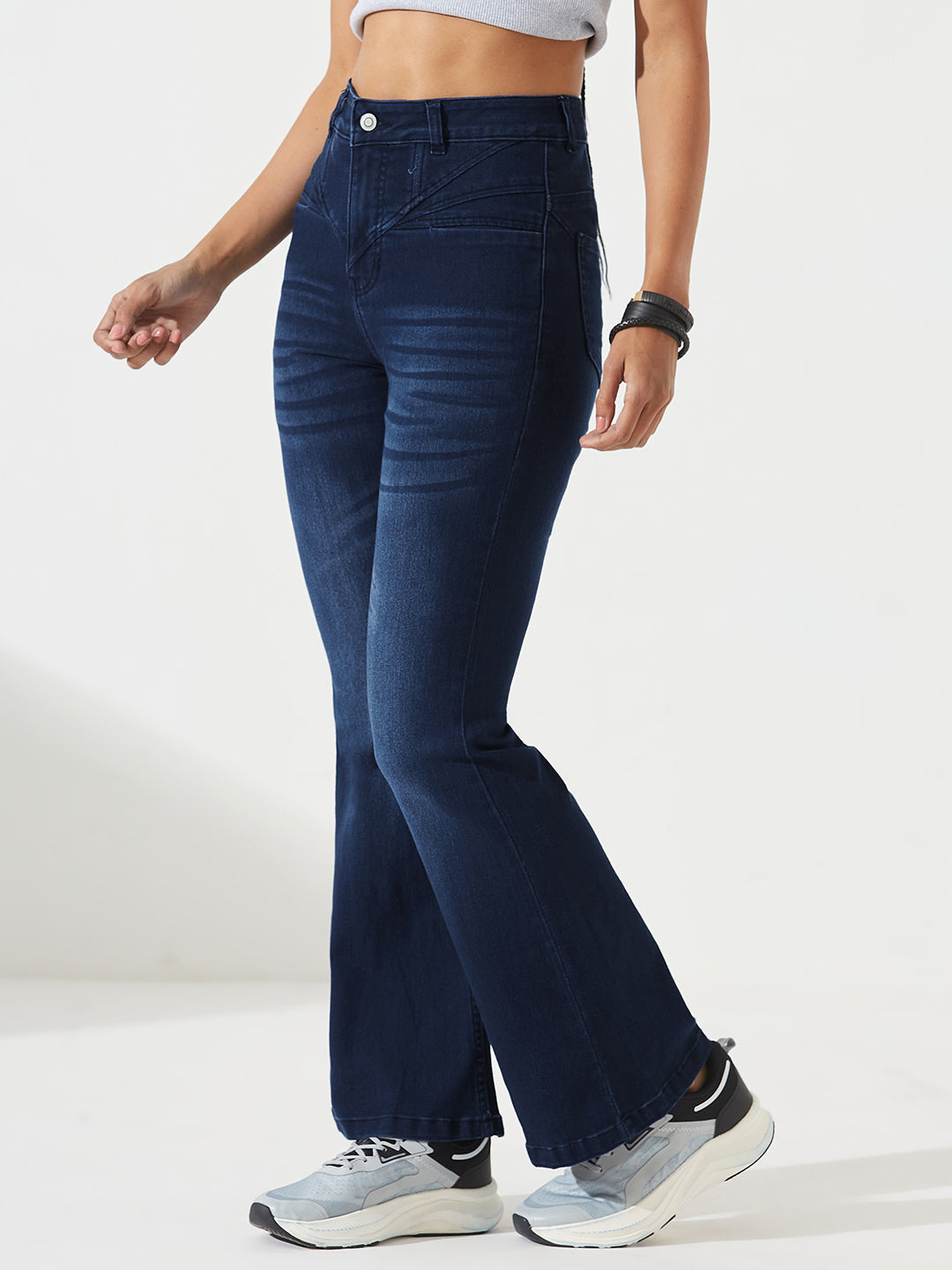 CHASEshape™ Light-Shaping Bootcut High-Rise Navy Blue Denim Jeans with Boning Technology
