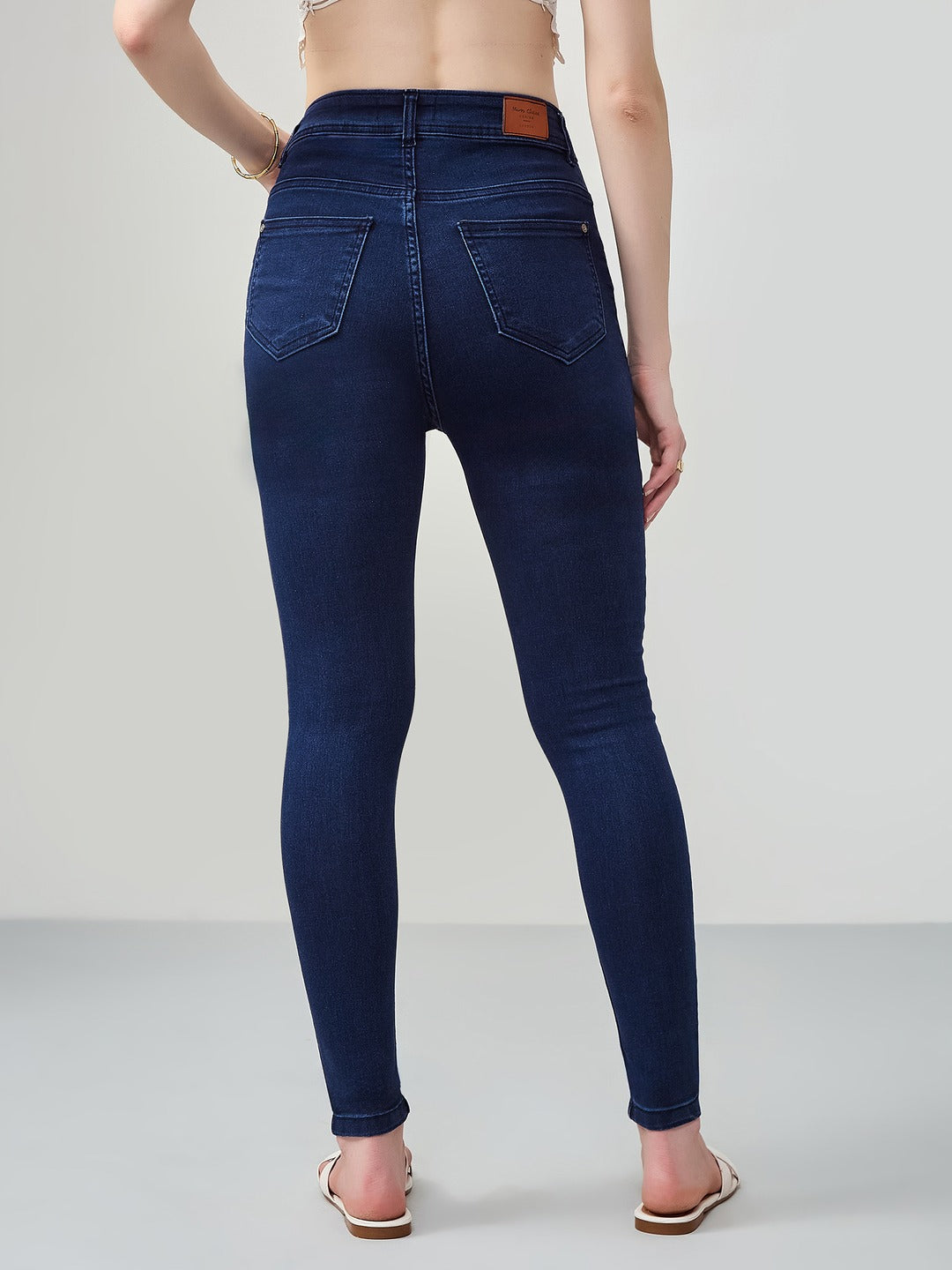 Navy Blue Skinny Fit high-rise Stretchable Denim Jeans for Women