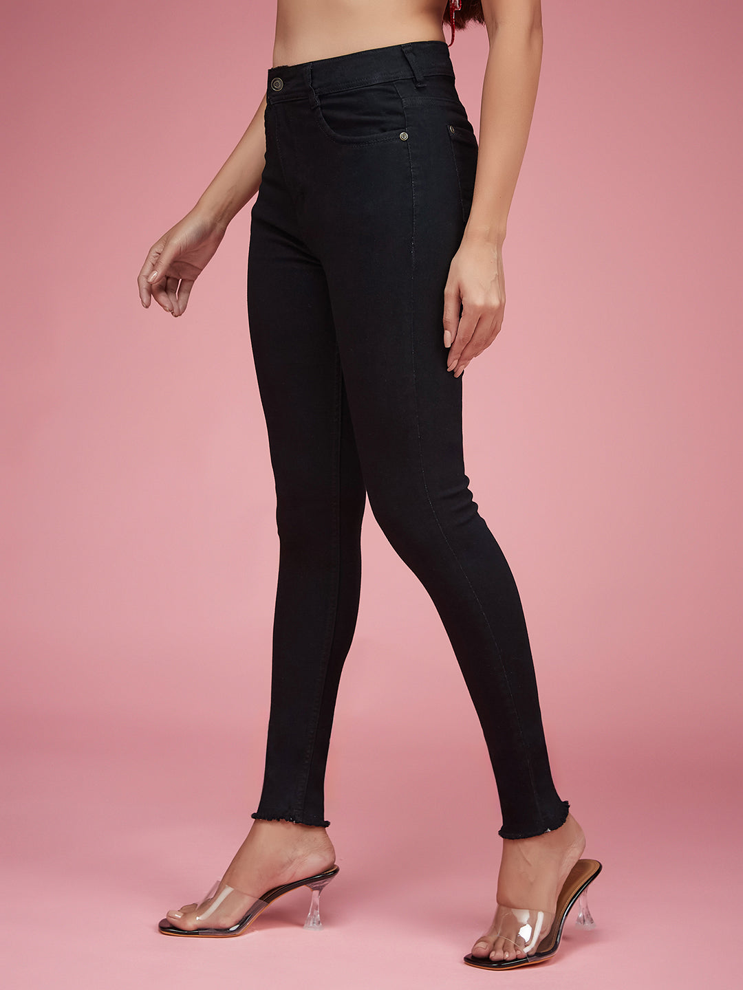 Women's Black Slim Fit High Rise Denim Jeans