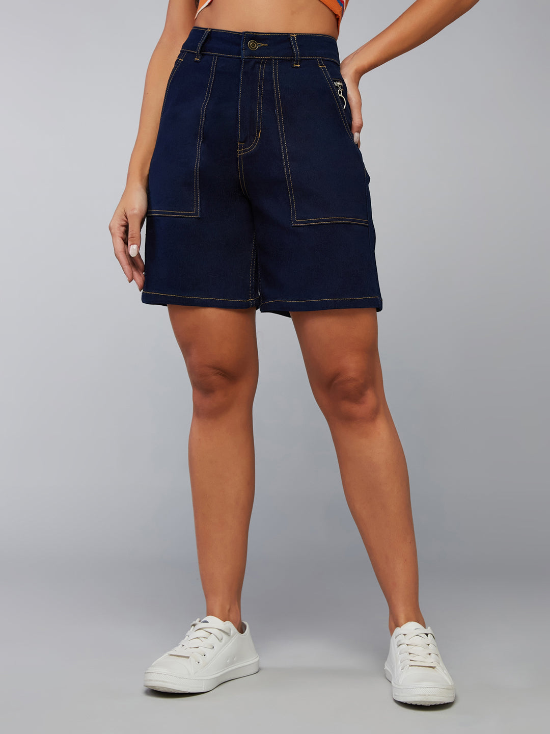 Navy Blue stretch denim denim — Dolce Crudo