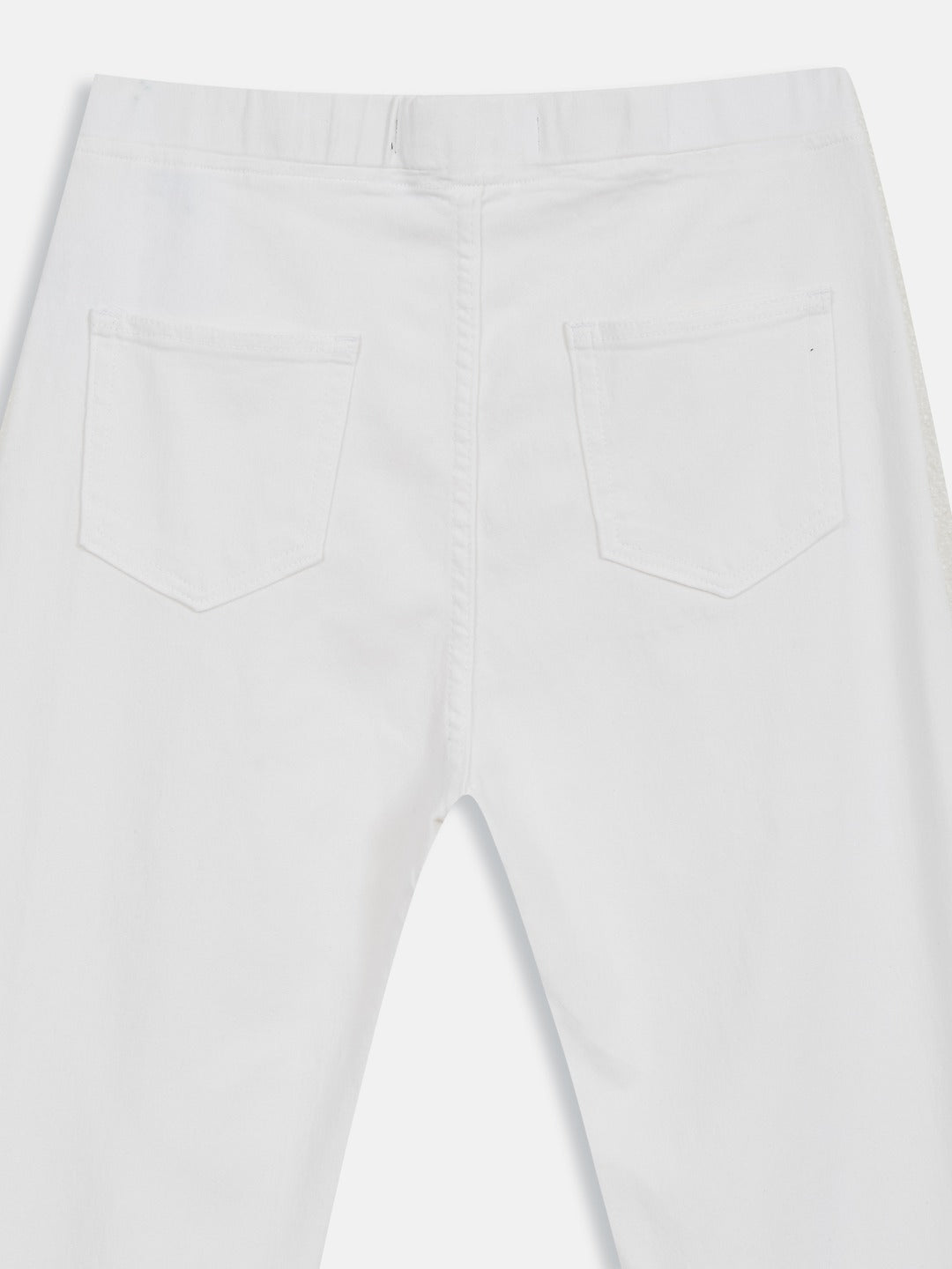 White Skinny-Fit Stretchable Denim Jeggings for Girls/Teenagers