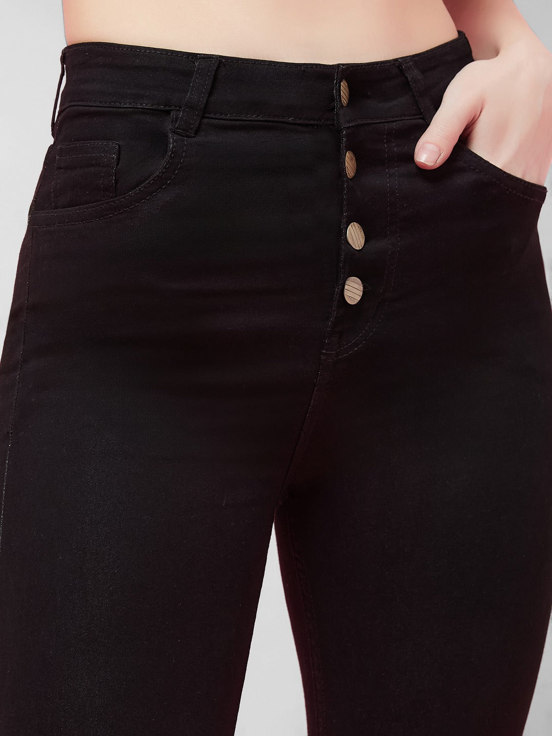 Black Skinny Fit high-rise Stretchable Denim Jeans for Women