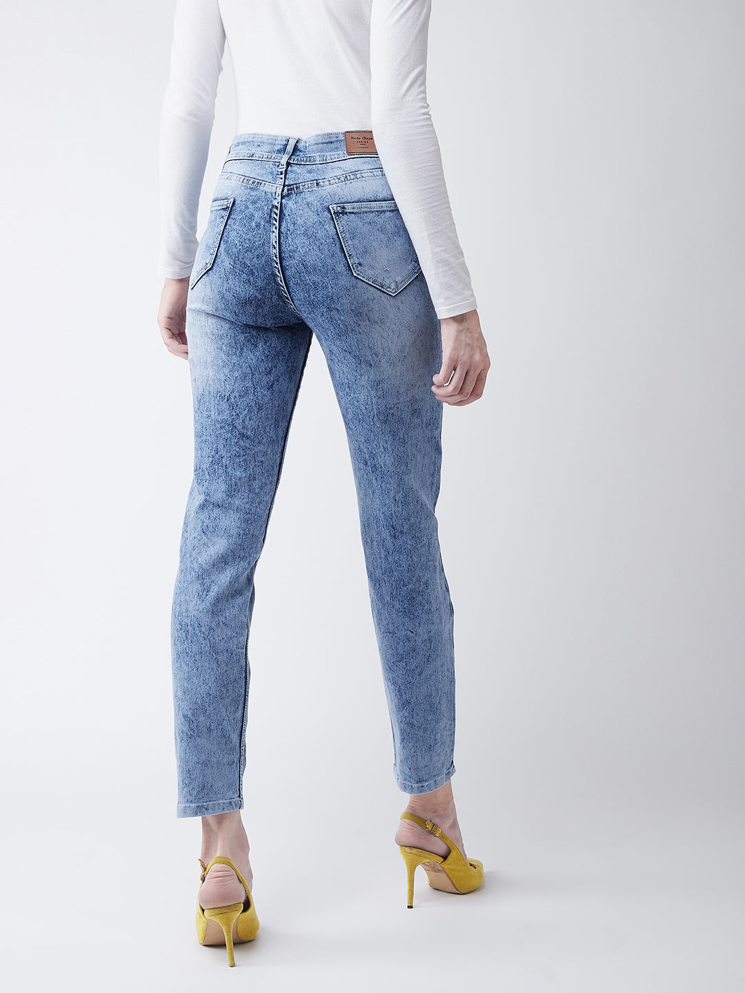 Women's Light Blue Slim Fit High Rise Denim Stretchable Jeans