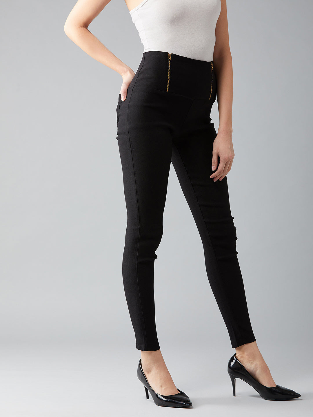 High waisted black outlet treggings