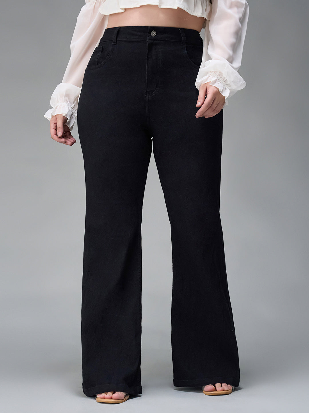 CHASEstretch™ Black Bootcut High-Rise Clean look Regular Stretchable Denim Jeans