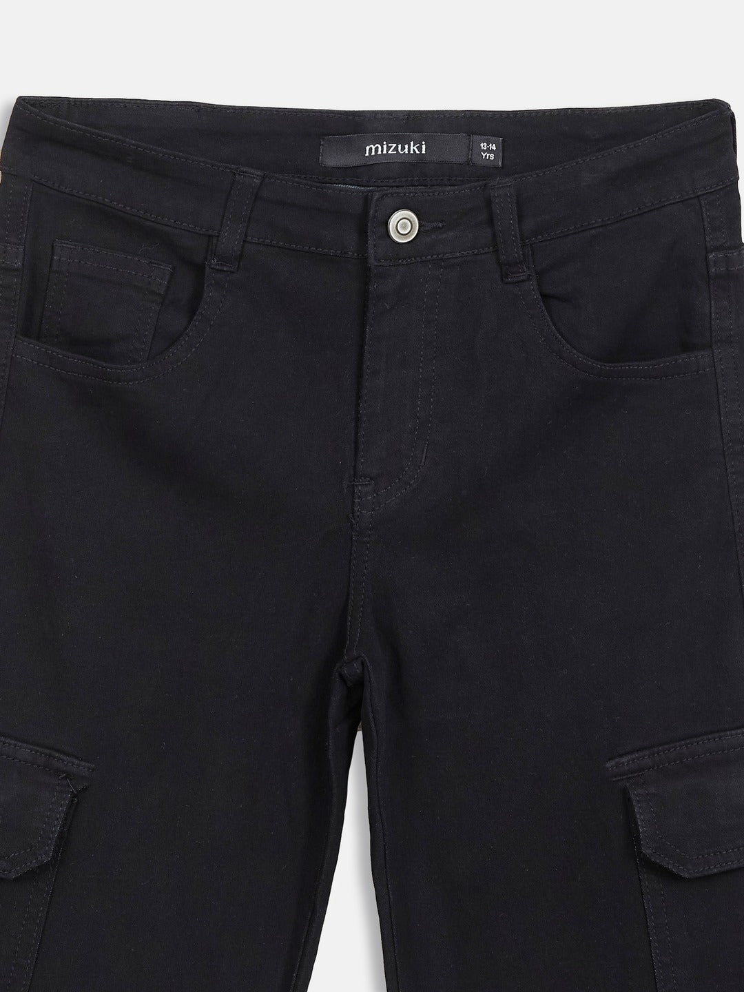 Black Wide-Leg High Rise Stretchable Denim Jeans for Girls/Teenagers