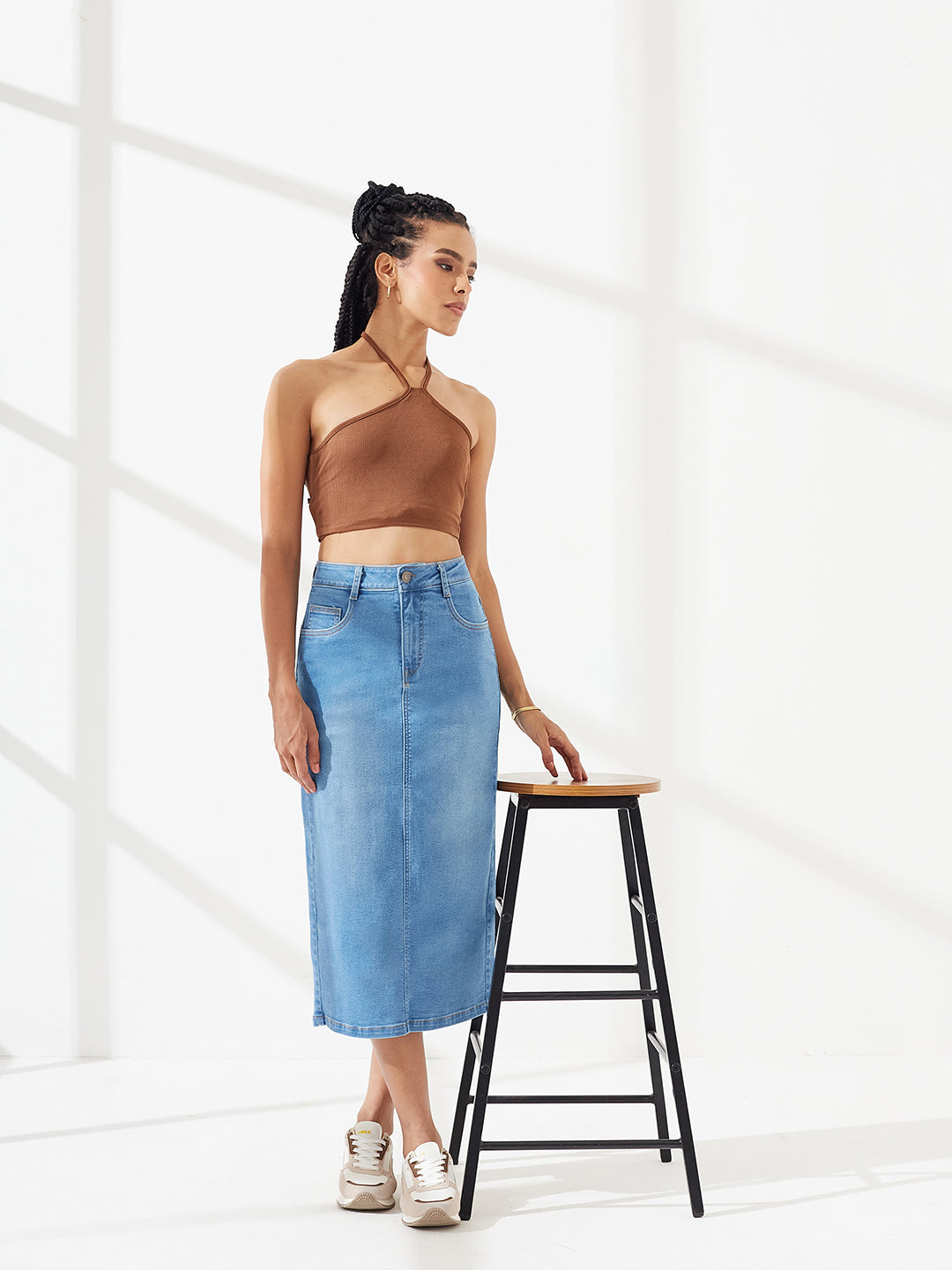 CHASEshape™ Mild Compression Bodycon High-Rise Mid-Blue Denim Jeans