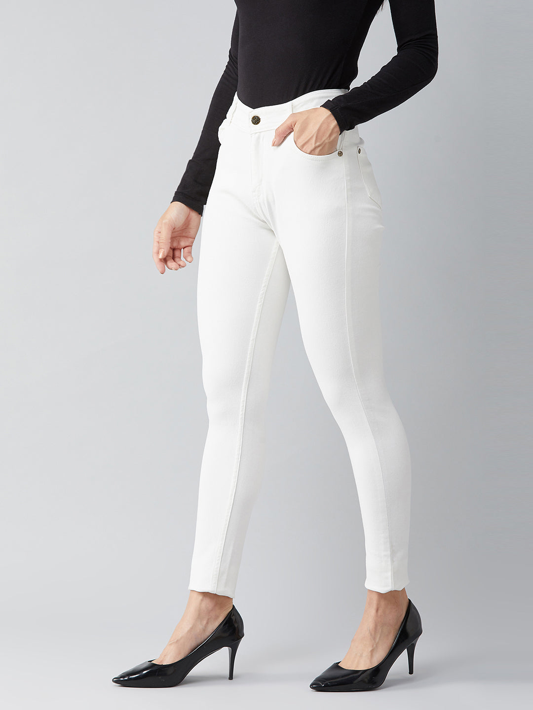 CHASEstretch™ Women's White Skinny High Rise Denim Jeans