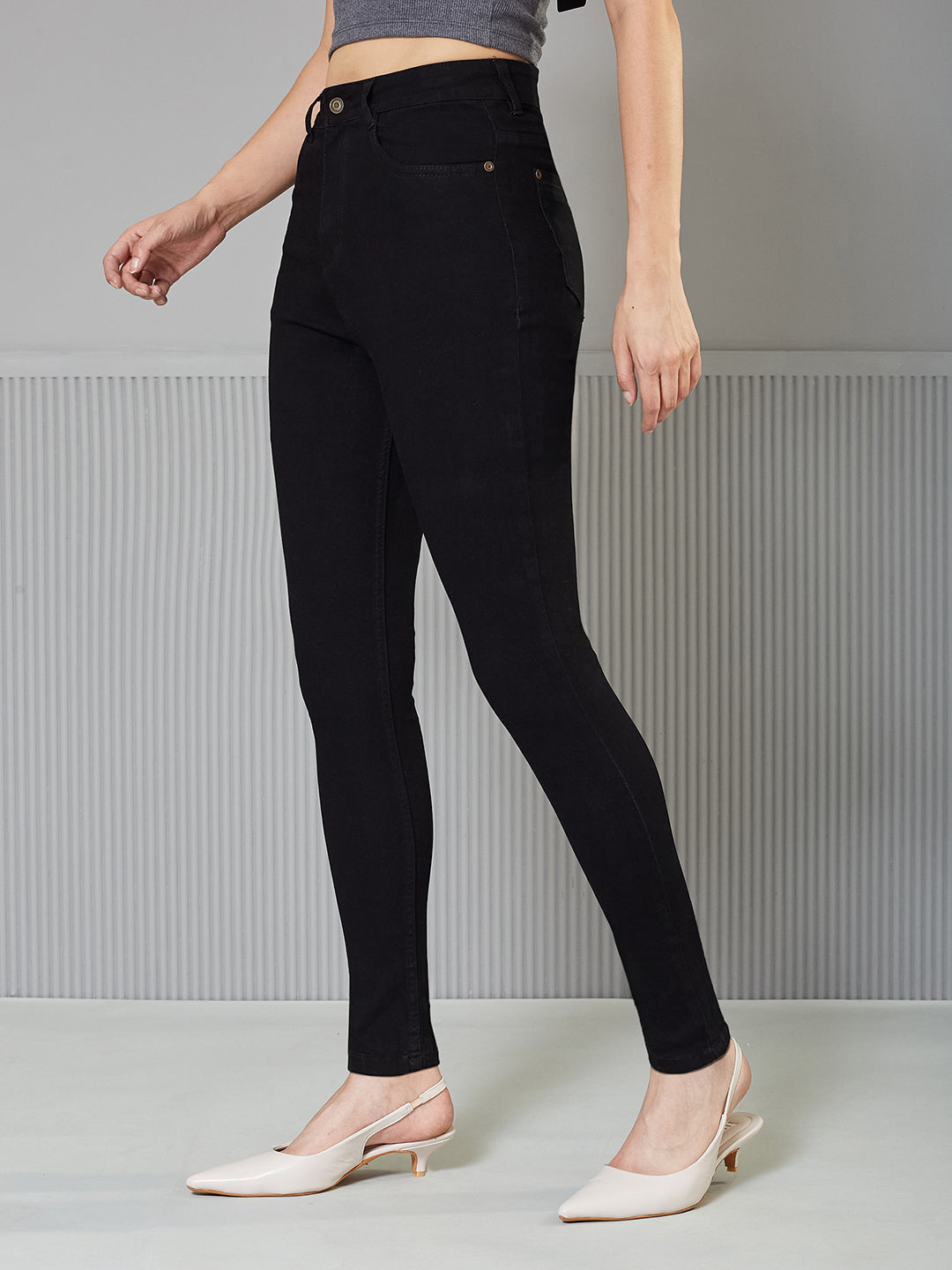 CHASEstretch™ Black Skinny-Fit High-Rise Stretchable Denim Jeans for Women