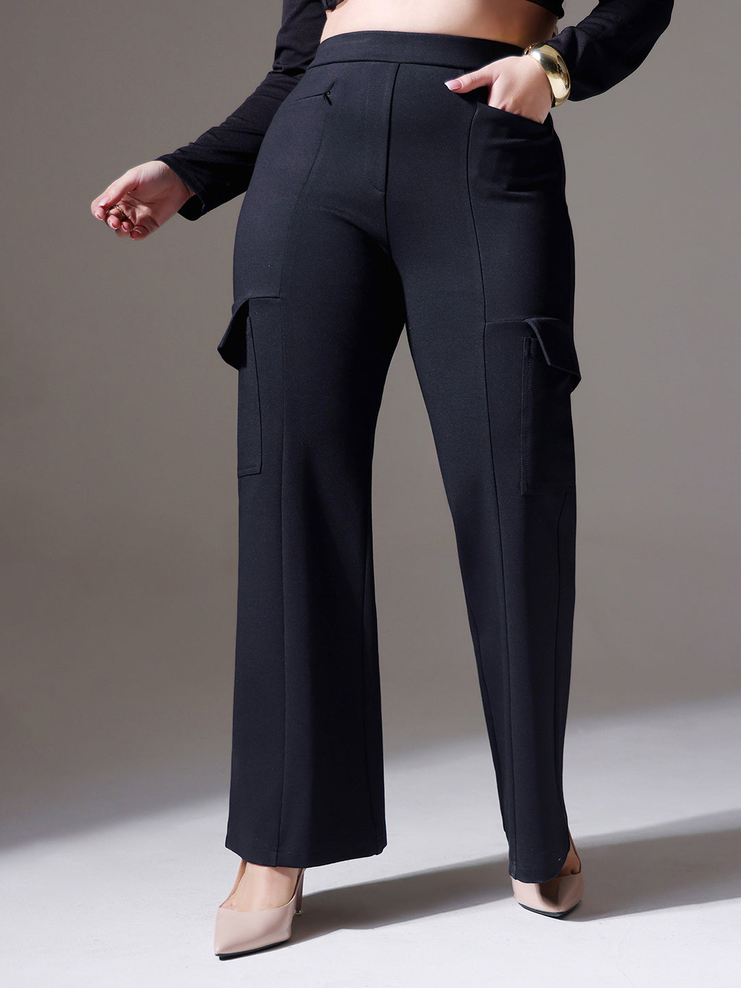 CHASEshape™ Black Workwear Cargo Trouser for Women