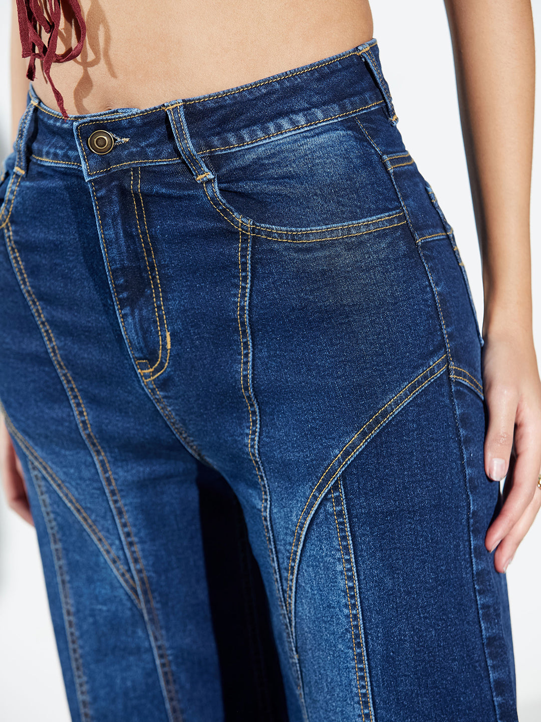 CHASEshape™ Butt-Lifting Wide-Leg High-Rise Navy Blue Denim Jeans