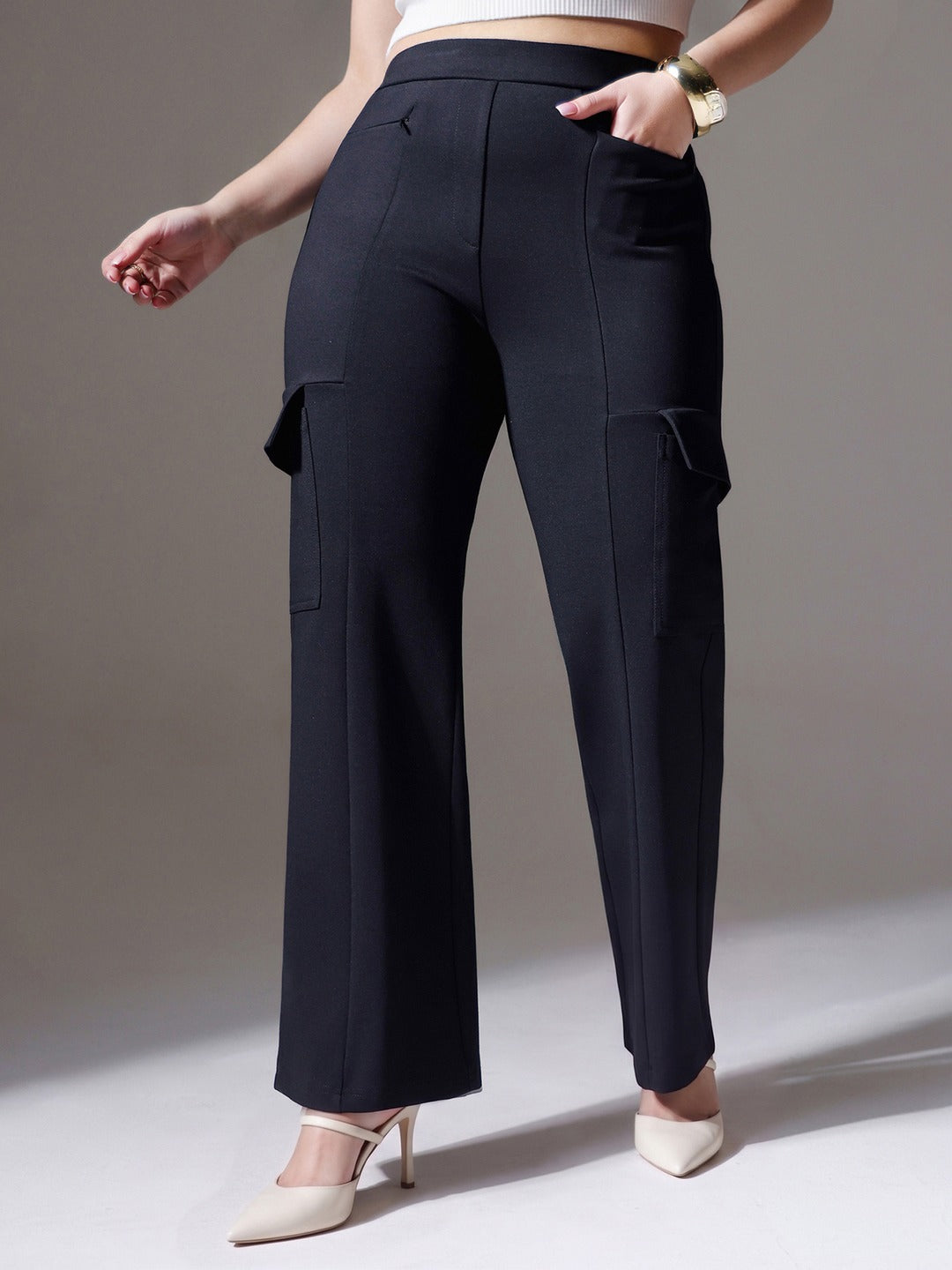CHASEshape™ Light-Shaping Workwear  Black Cargo Trouser for Women