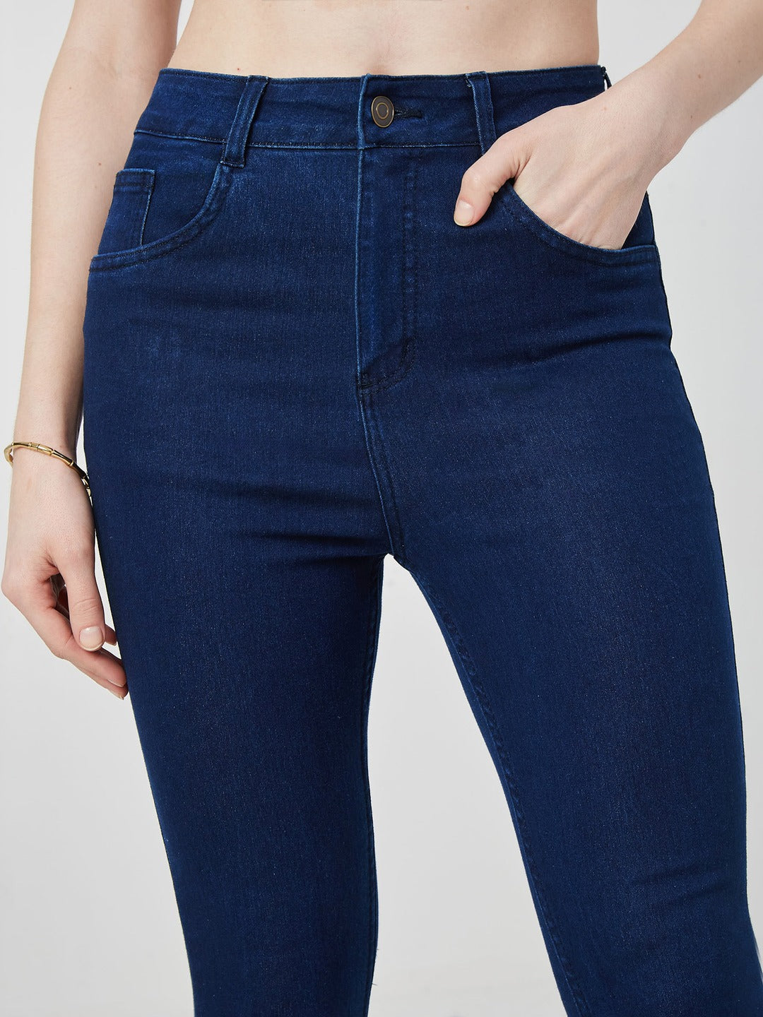 Navy Blue Skinny high-rise Regular Stretchable Denim Jeans for Women