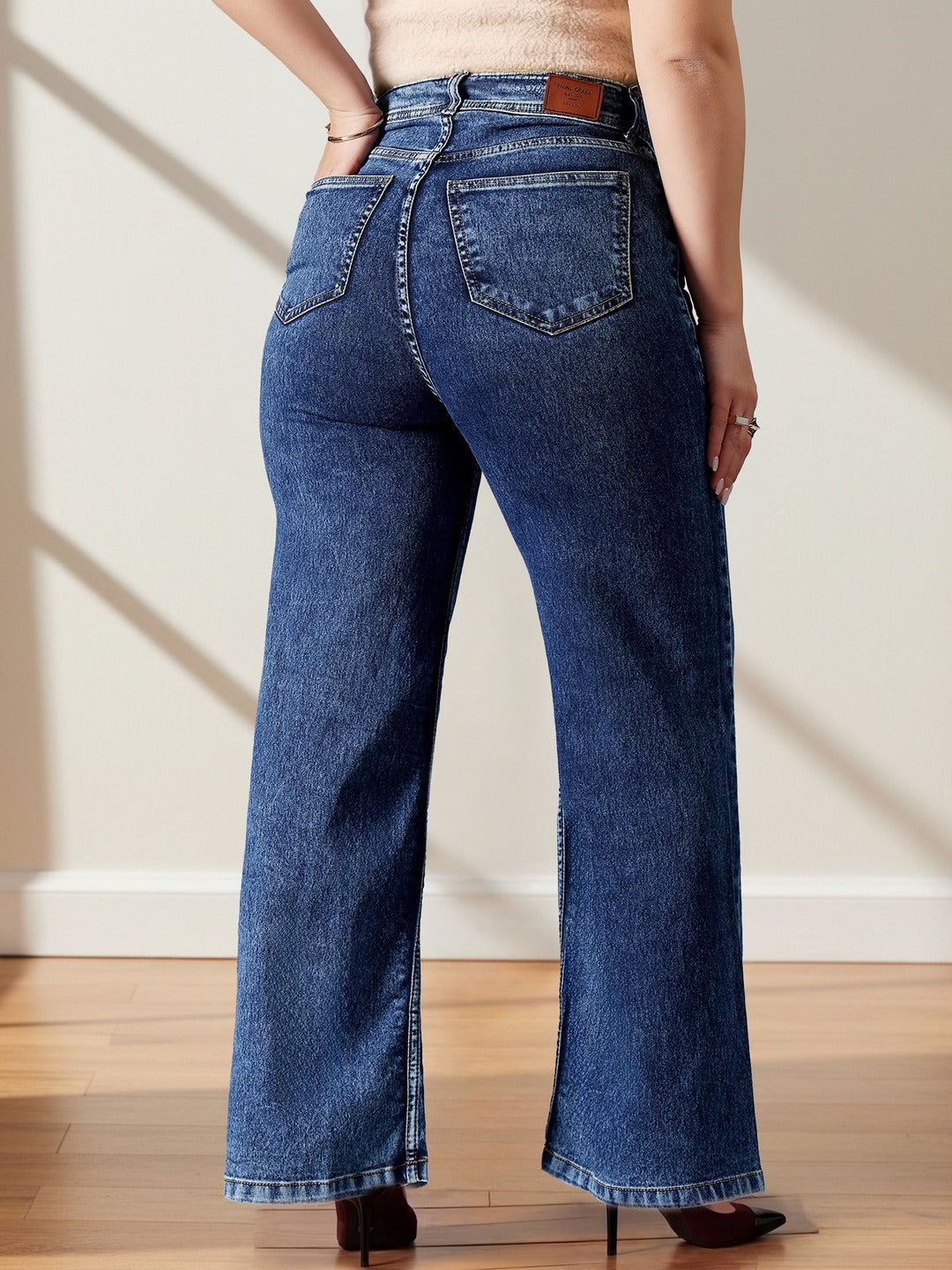 CHASEshape™ Navy Blue Bootcut High Rise Stretchable Denim Shaping Jeans for Women