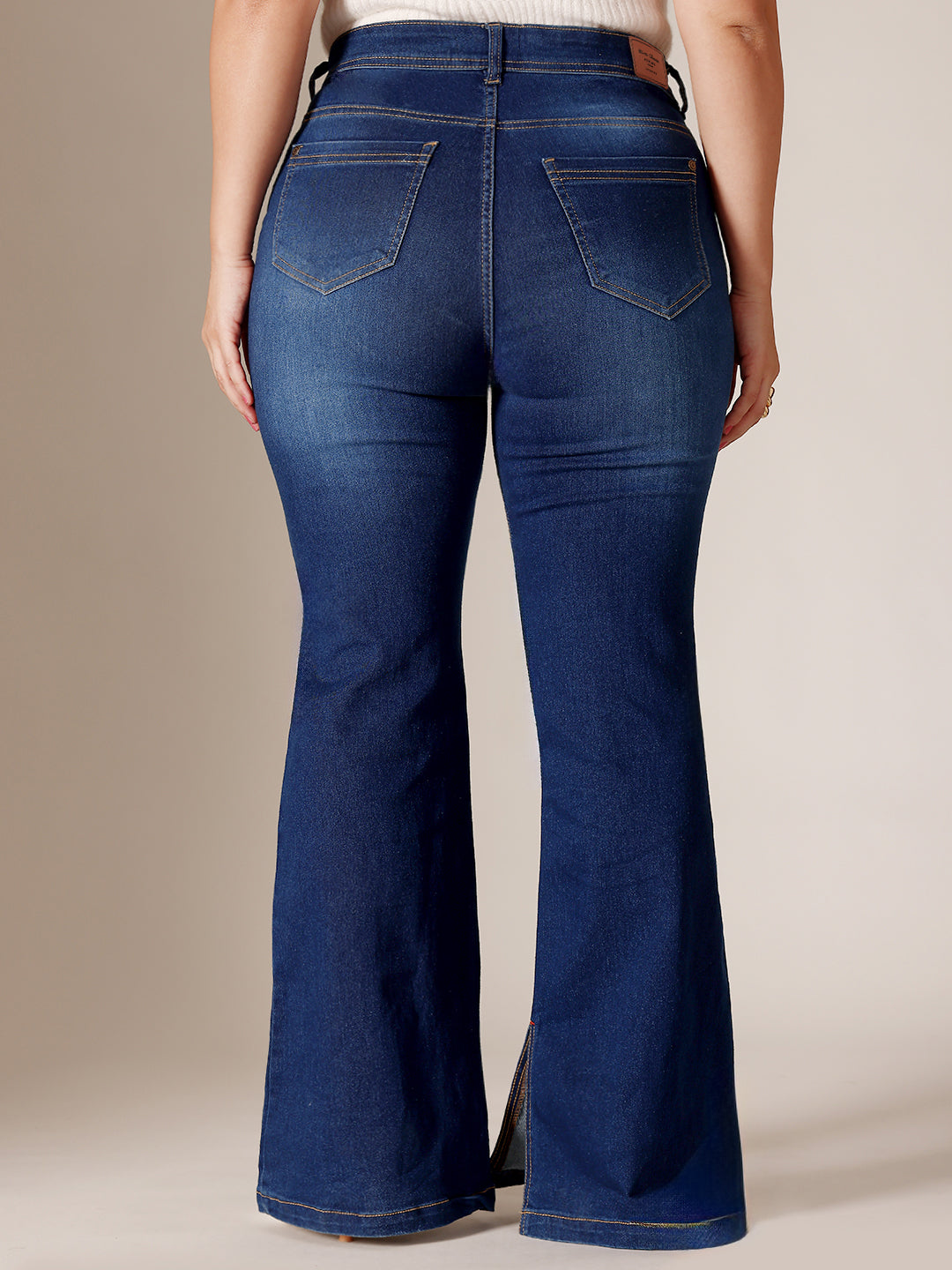 Blue Bootcut Mid Rise Regular Length Denim Stretchable Jeans for Women