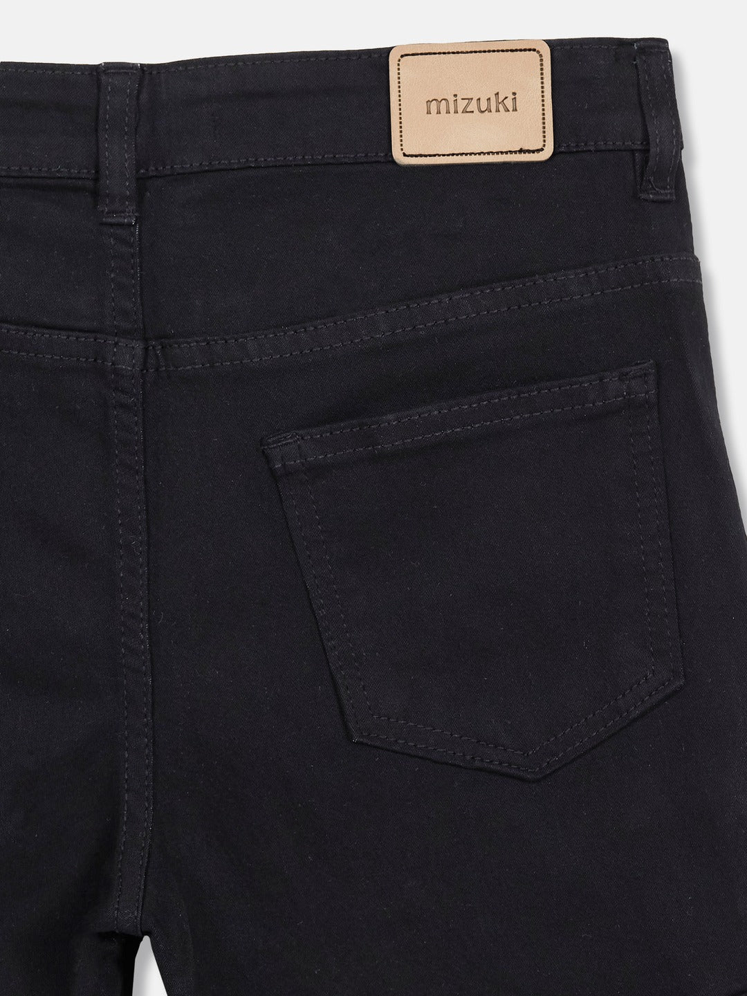 Black Wide-Leg High Rise Stretchable Denim Jeans for Girls/Teenagers