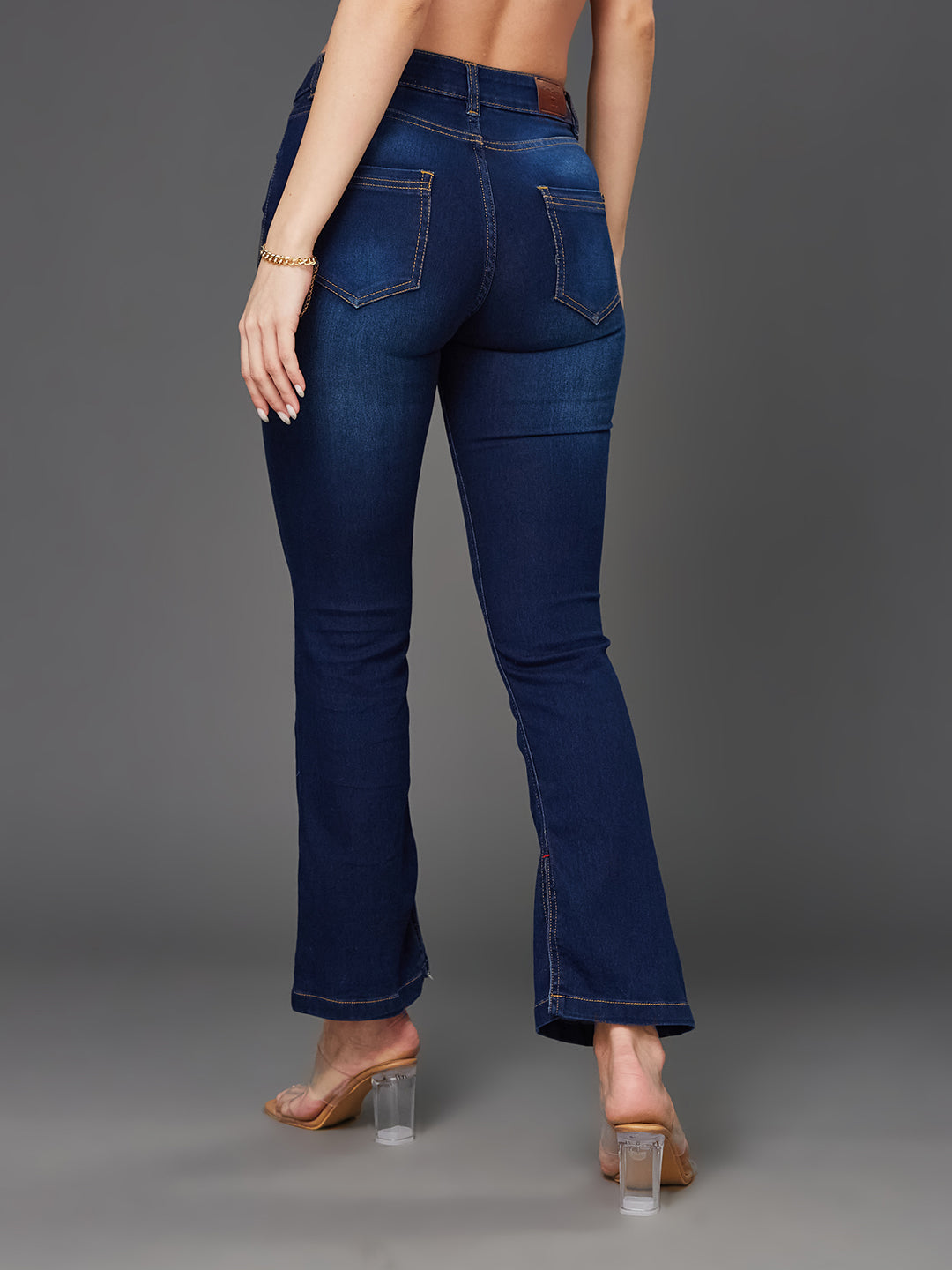 24/7 Comfort Y2K Vintage Women's Blue Semi-Bootcut Mid Rise Denim Stretchable Jeans