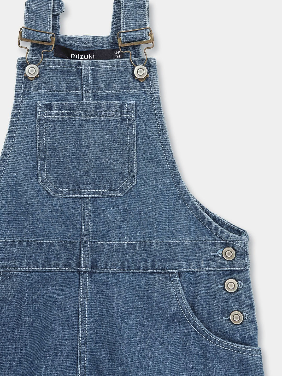 Blue Straight Fit Clean Look Regular Denim Dungaree for Girls/Teenagers
