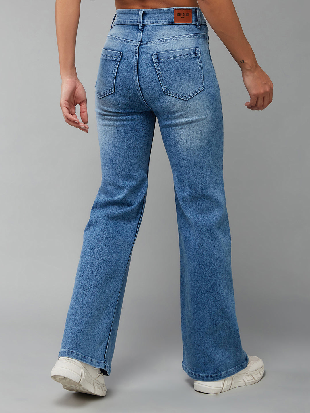 CHASEshape™ Light Blue Wide Leg High Rise Stretchable Denim Jeans