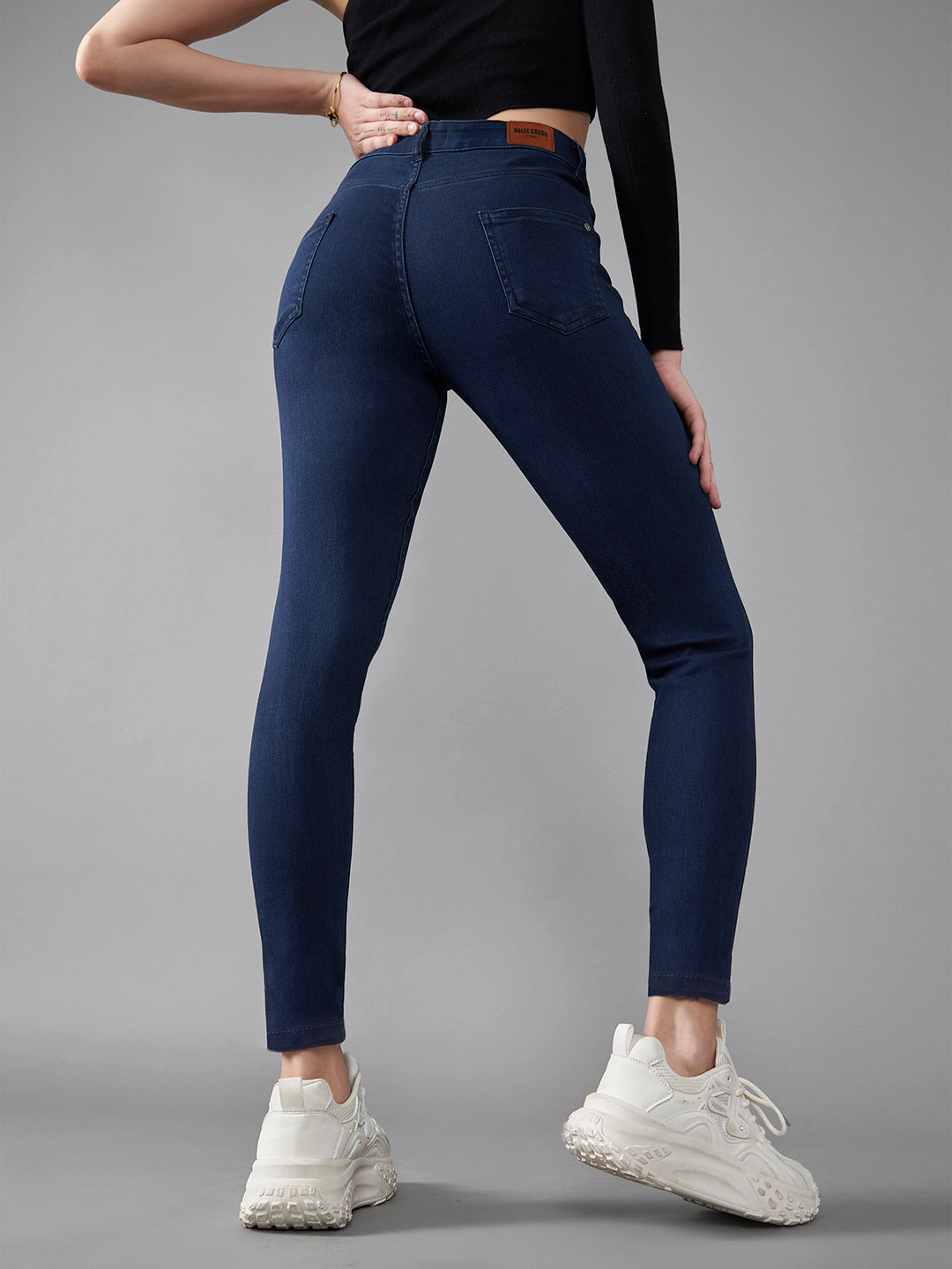 CHASEstretch™ Women's Navy Blue Skinny Fit Mid Rise Denim Jeans