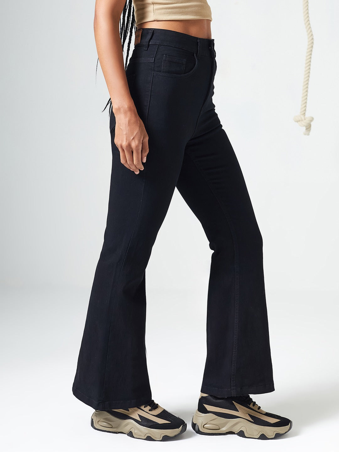 CHASEshape™ Black Bootcut High Rise Clean Look Regular Stretchable Denim Jeans for Women