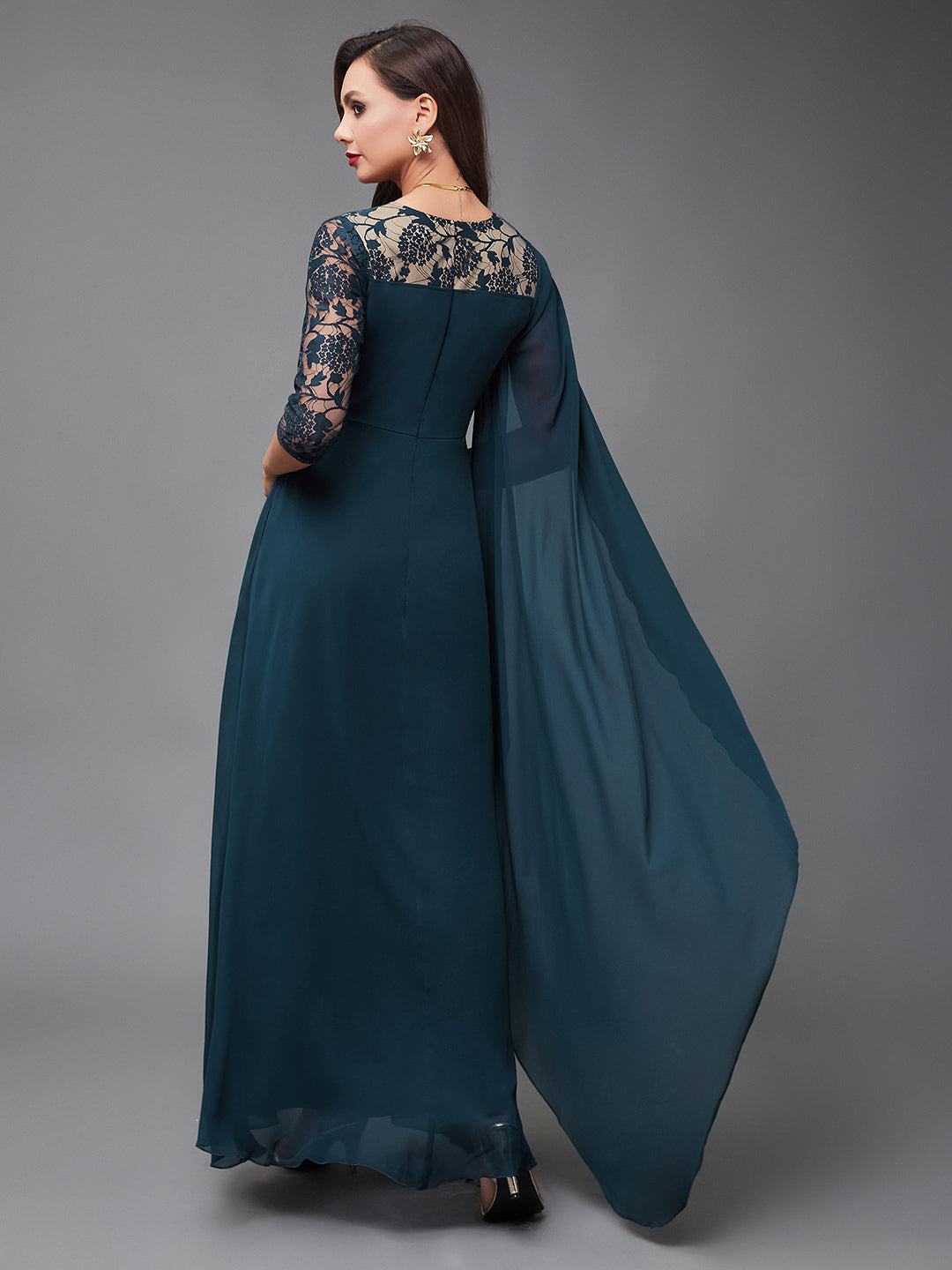 Women's Miss Chase Teal dress — Relaxed Fit
