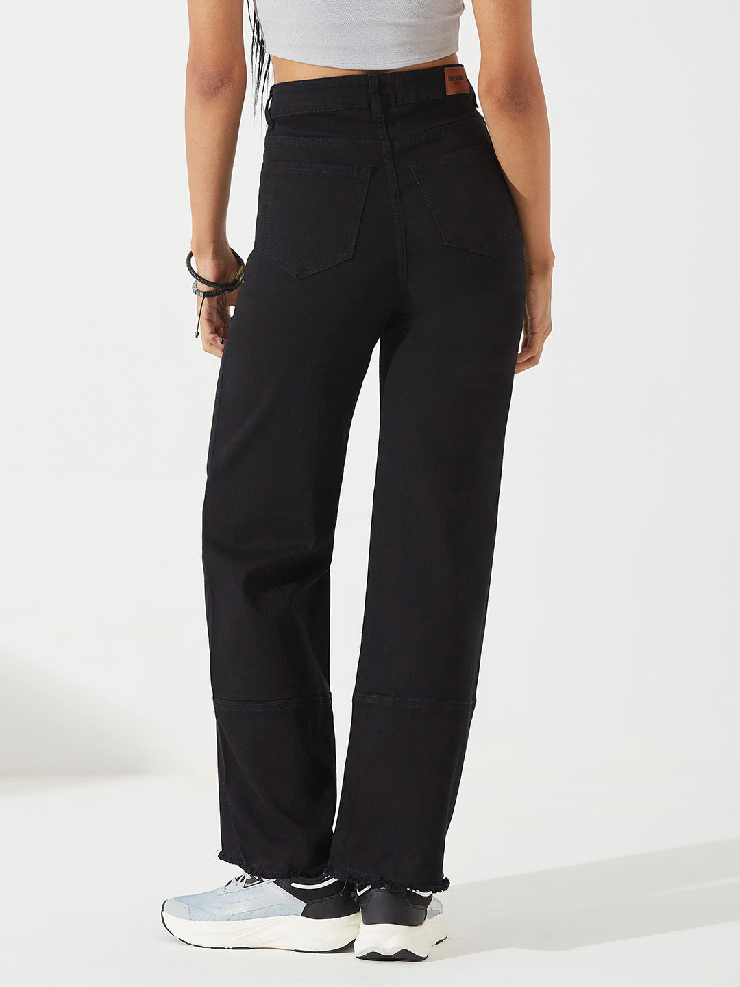 CHASEstretch™ Black Wide-Leg High-Rise Stretchable Denim Jeans for Women