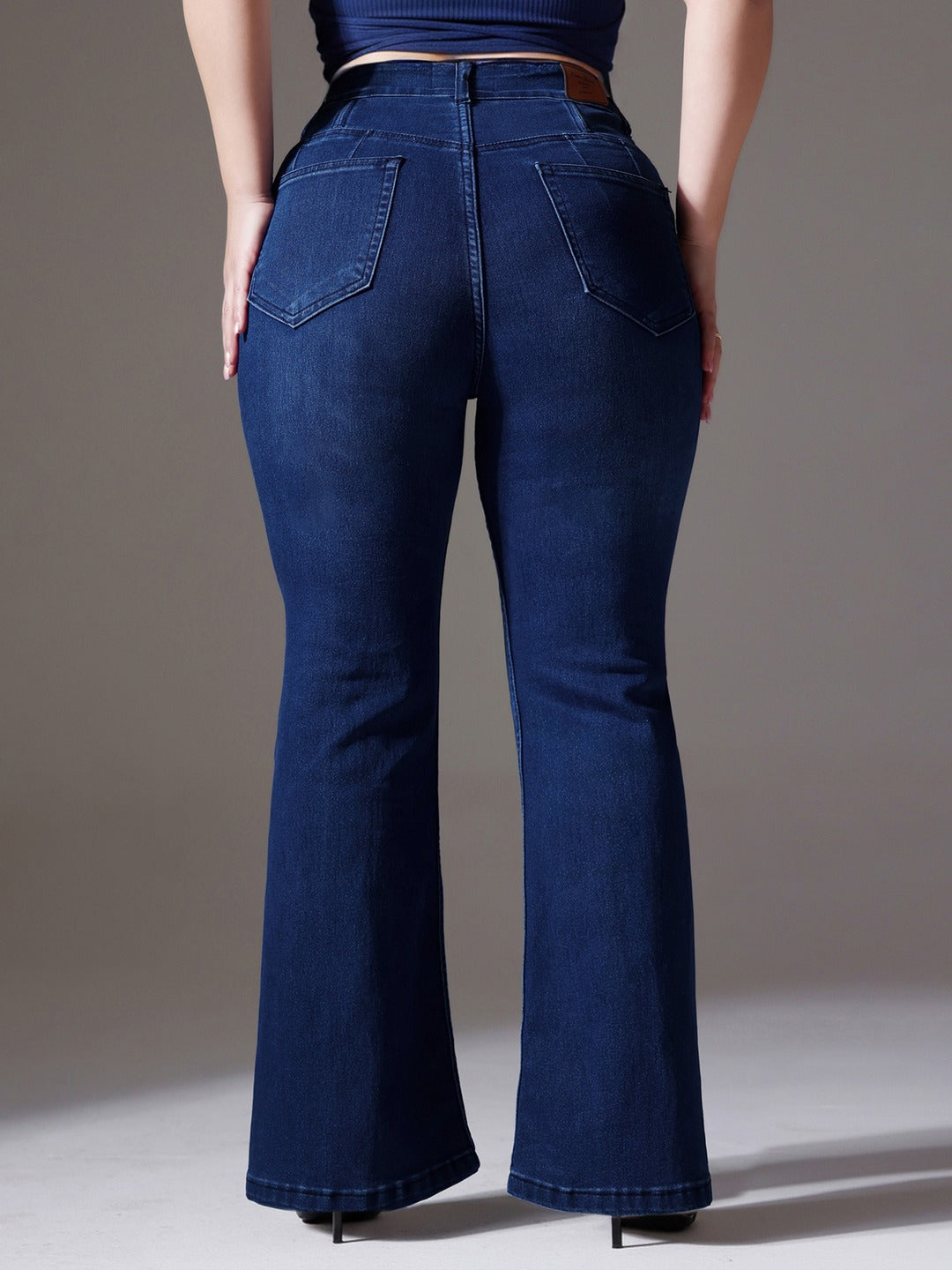 CHASEshape™ Navy Blue Bootcut High Rise Stretchable Denim Shaping Jeans for Women