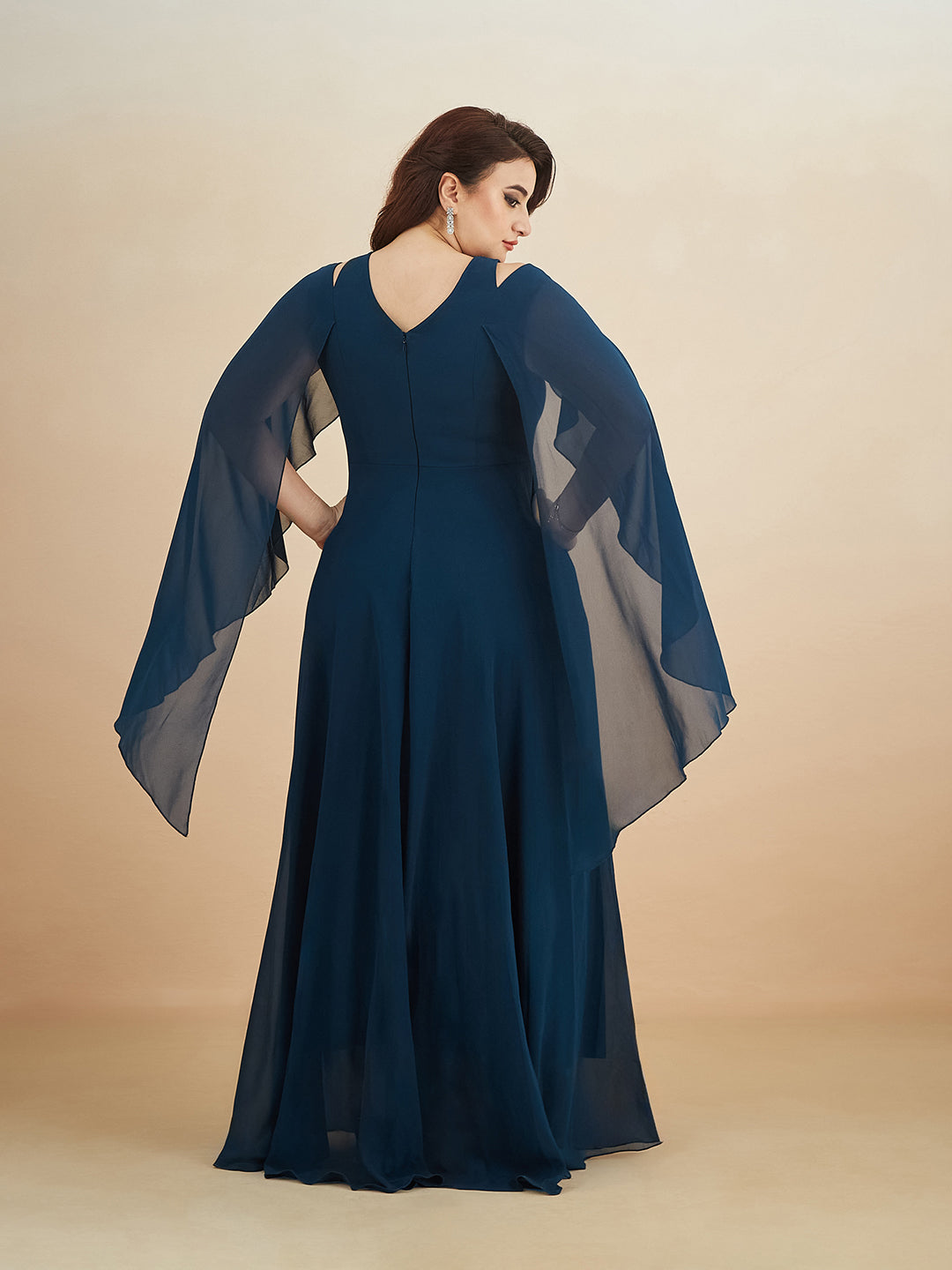 Teal Solid Relaxed Fit Round Neck Sleeveless Maxi Dress  for Women