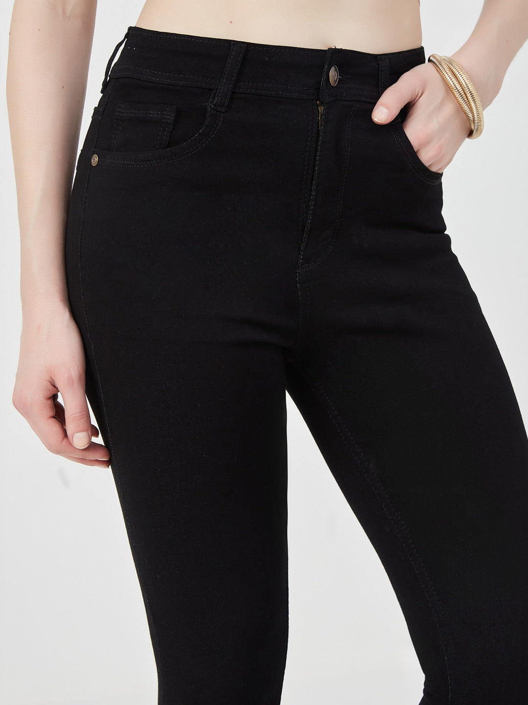 Black Slim Fit high-rise Denim Jeans for Women