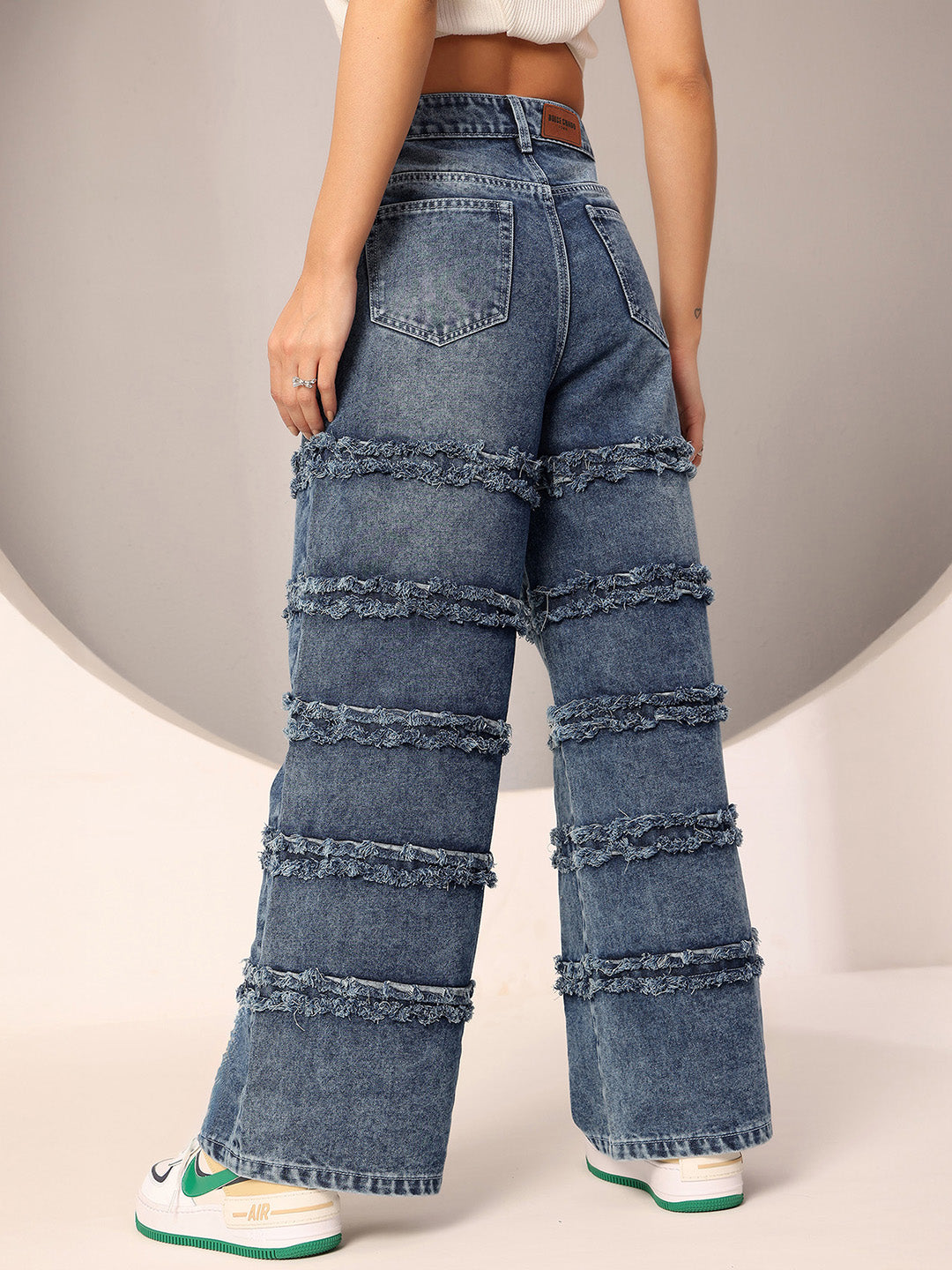 Women's Dolce Crudo Navy Blue jeans — Wide leg